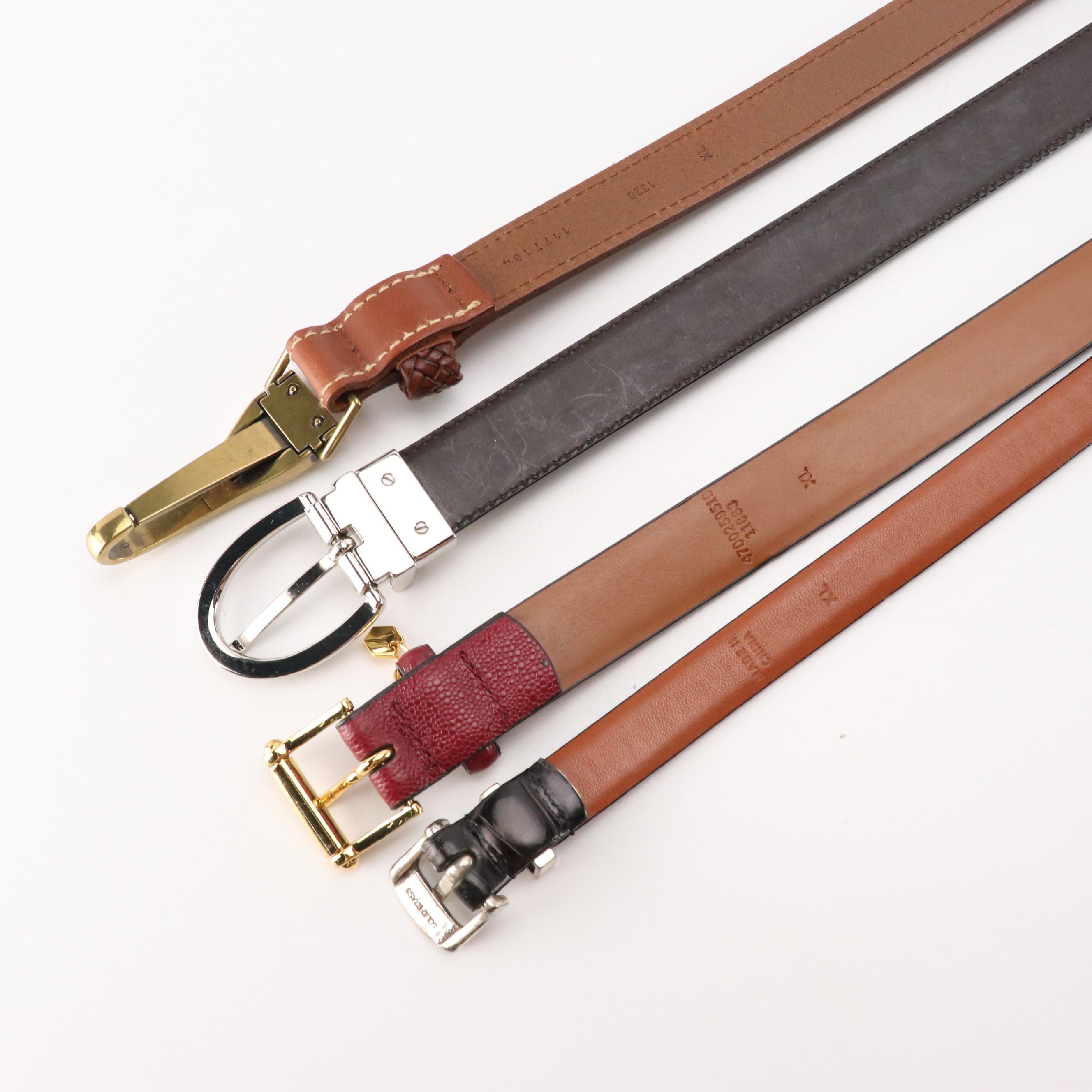 Lauren Ralph Lauren Leather, Woven Fabric, Suede and Canvas Belts