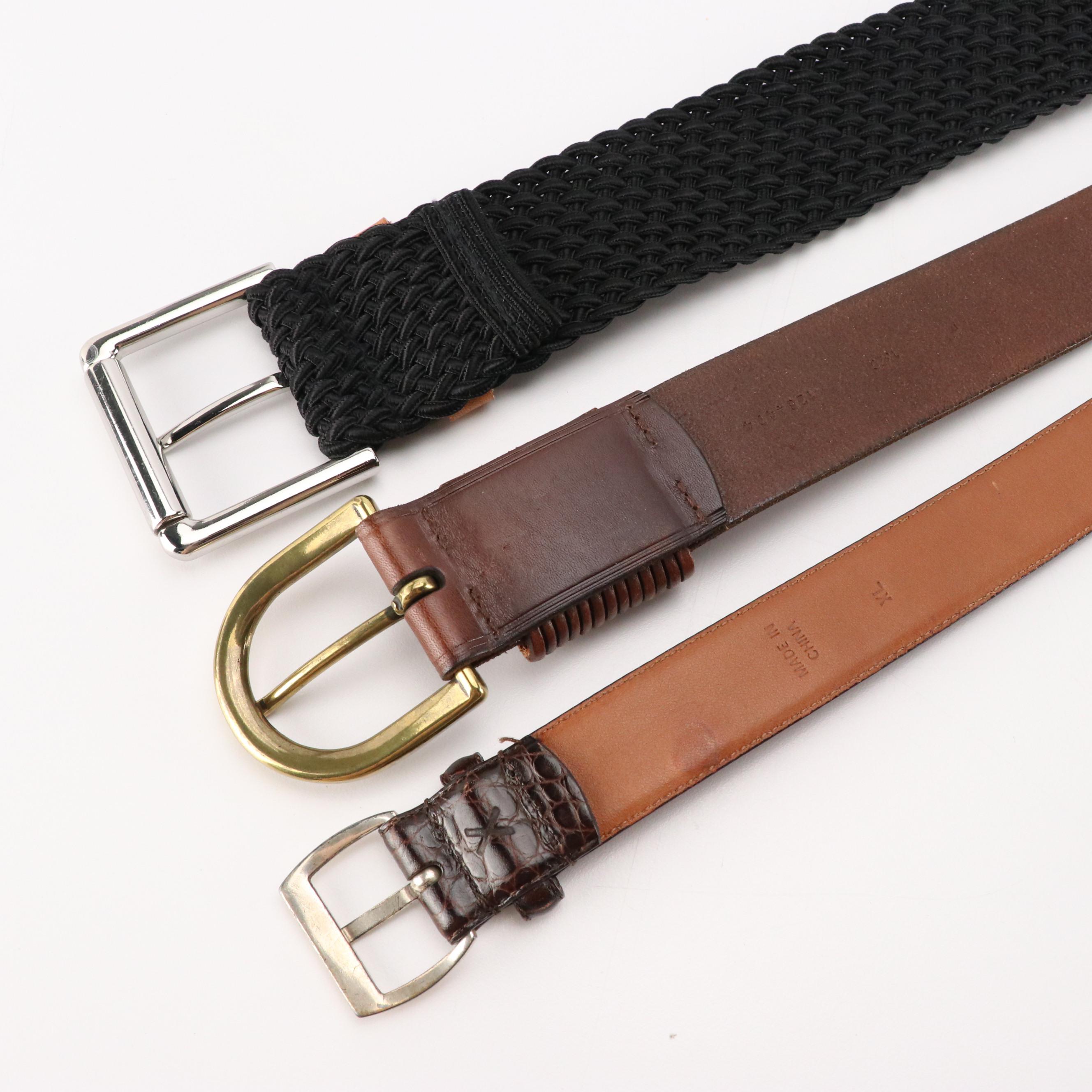 Lauren Ralph Lauren Leather, Woven Fabric, Suede and Canvas Belts