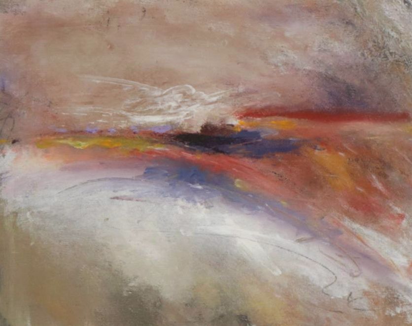 Elaine Martin Abstract Gestural Acrylic Painting, Late 20th Century