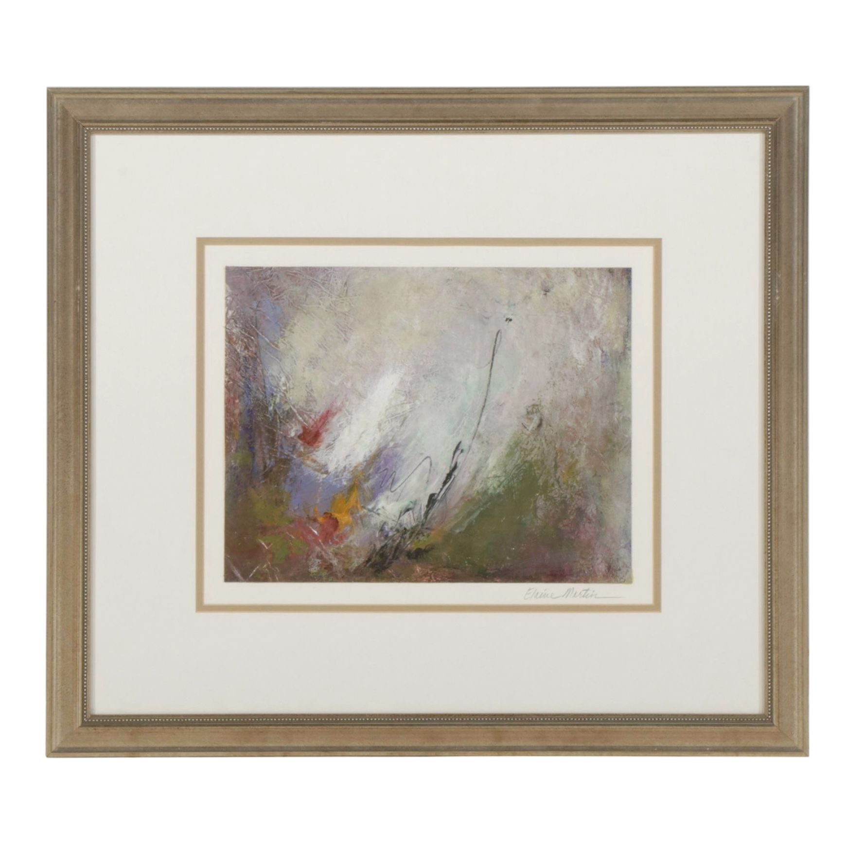 Elaine Martin Textured Abstract Acrylic Painting, Late 20th Century