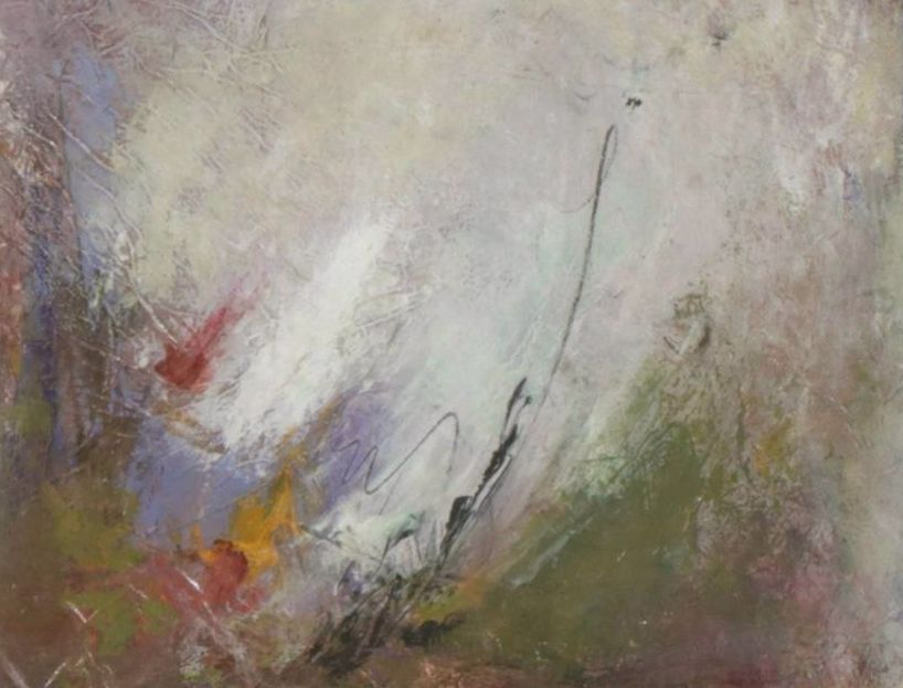 Elaine Martin Textured Abstract Acrylic Painting, Late 20th Century