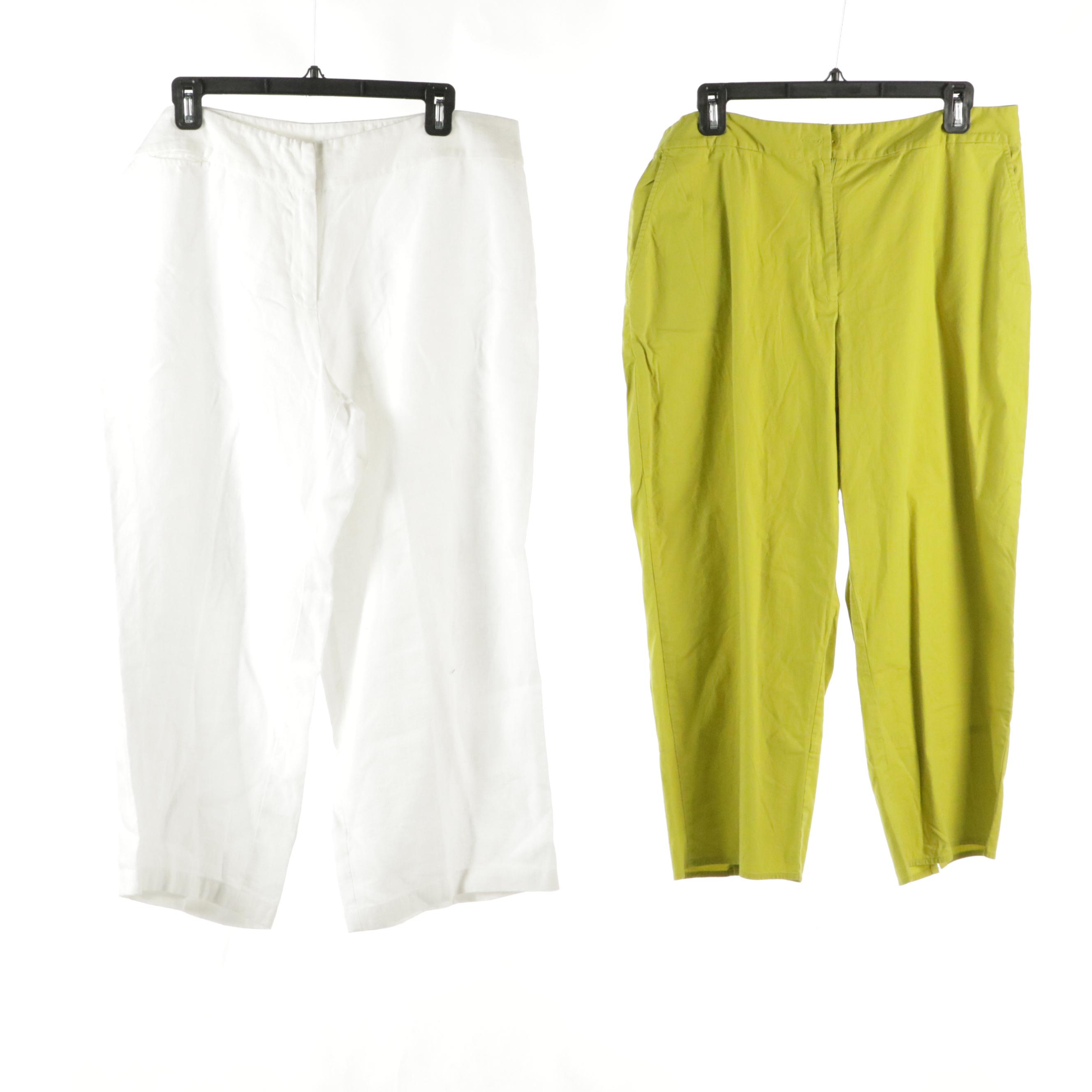 Eileen Fisher Linen Skirt, Pants & Sleeveless Top with Cropped Pants & Sweater