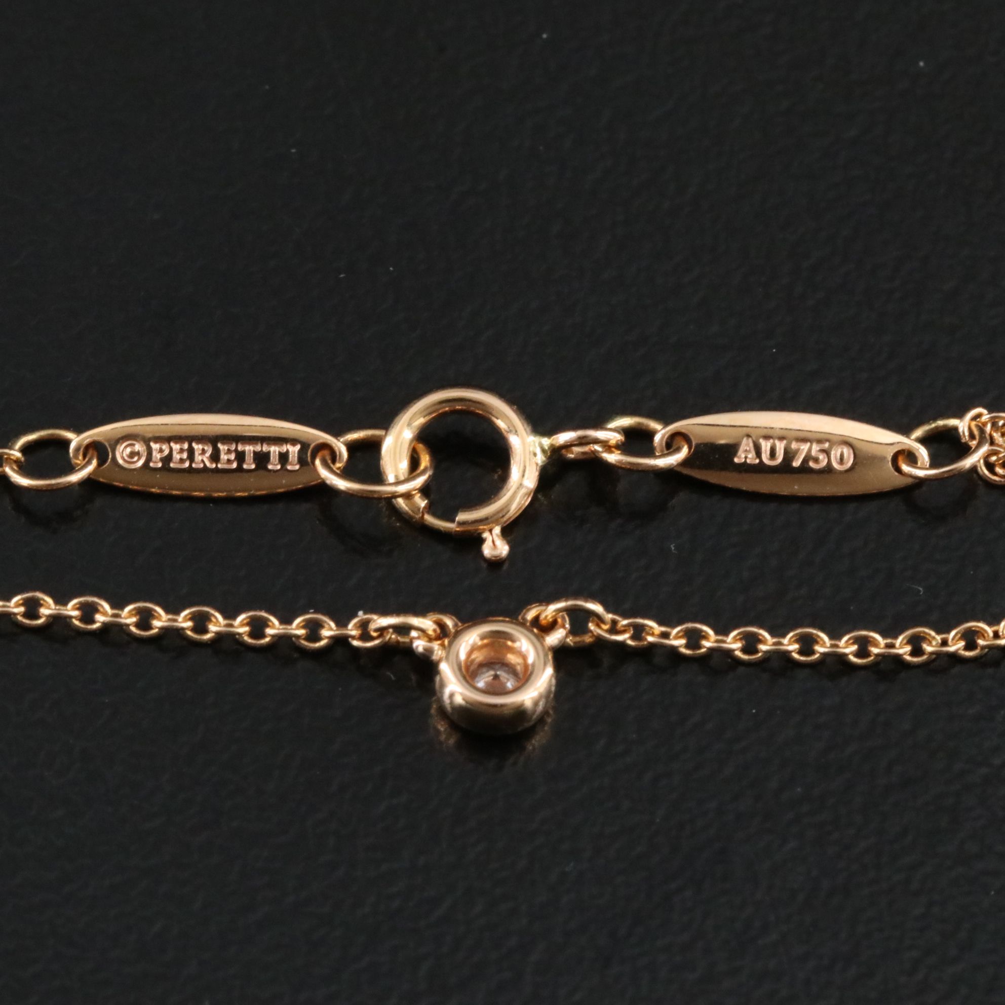 Elsa Peretti for Tiffany & Co. 18K Rose Gold Diamond Solitaire Necklace