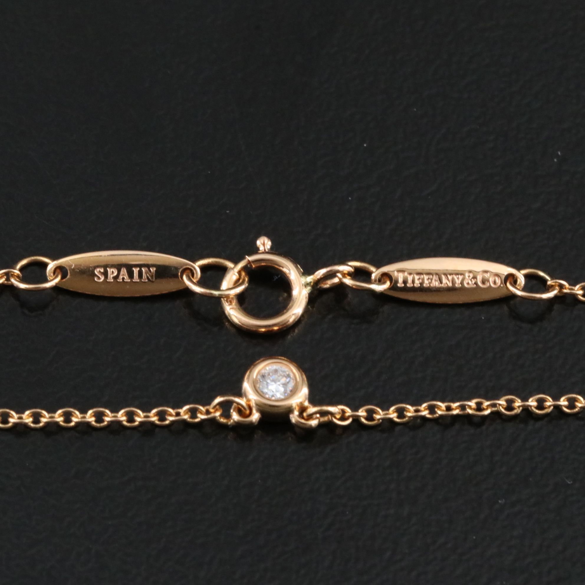 Elsa Peretti for Tiffany & Co. 18K Rose Gold Diamond Solitaire Necklace