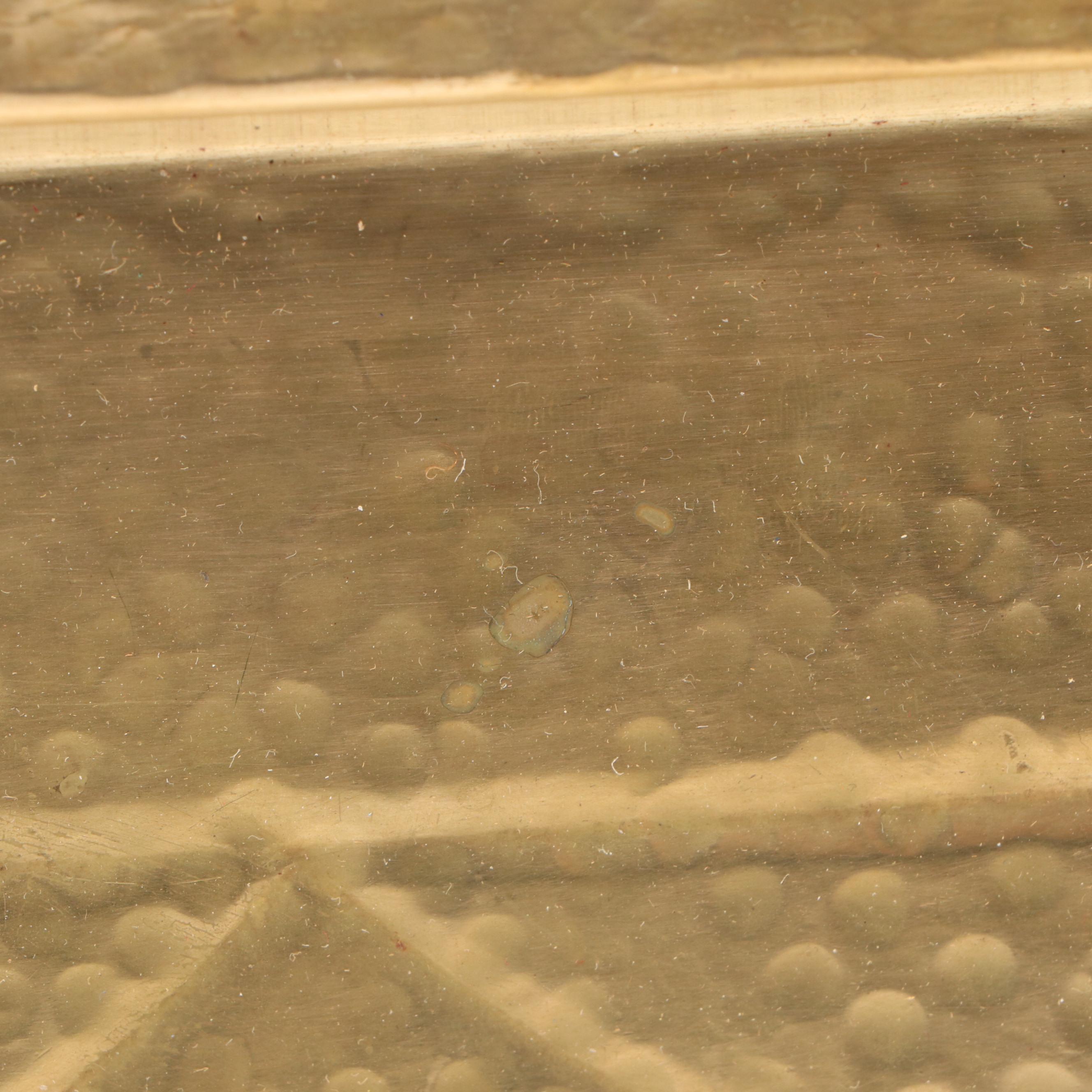 Art Deco Style Hammered Brass Tray, Early to Mid-20th Century