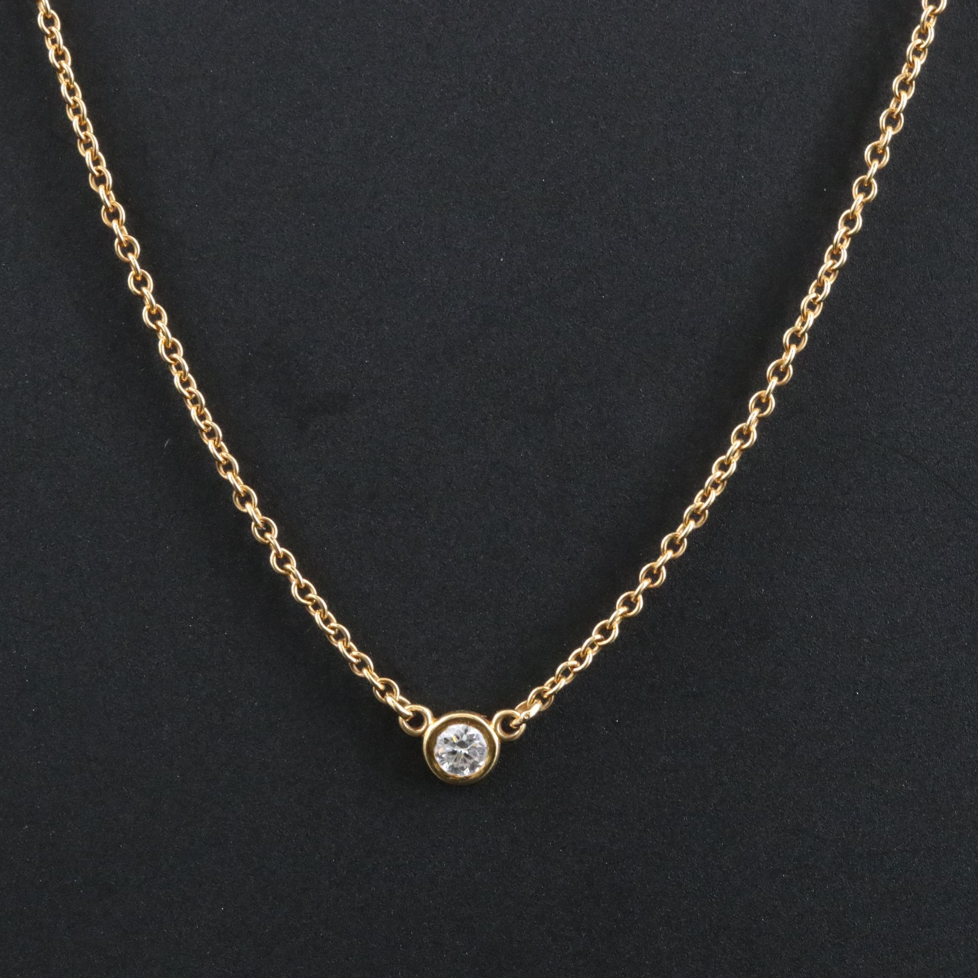 Elsa Peretti for Tiffany & Co. 18K Diamond Solitaire Necklace