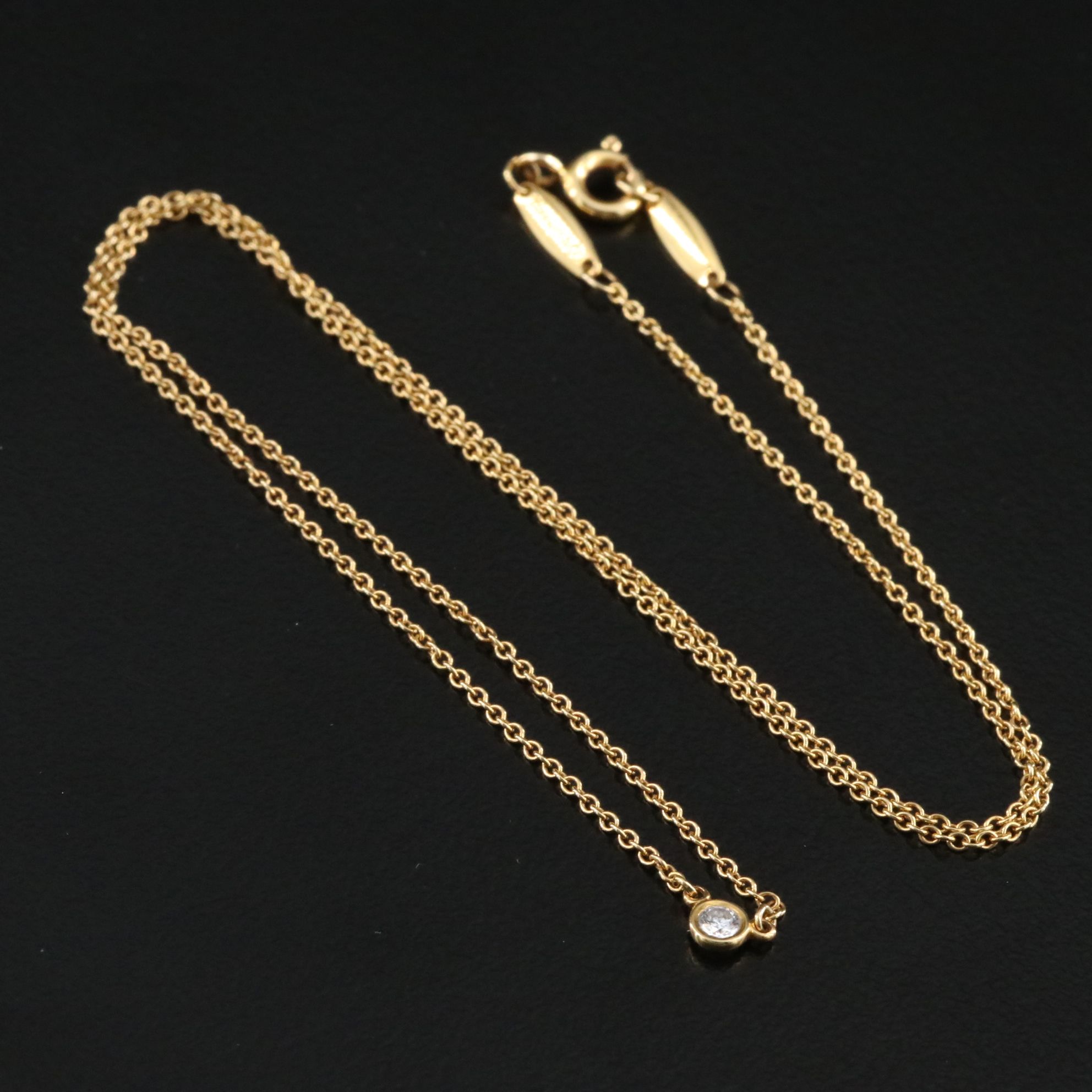 Elsa Peretti for Tiffany & Co. 18K Diamond Solitaire Necklace