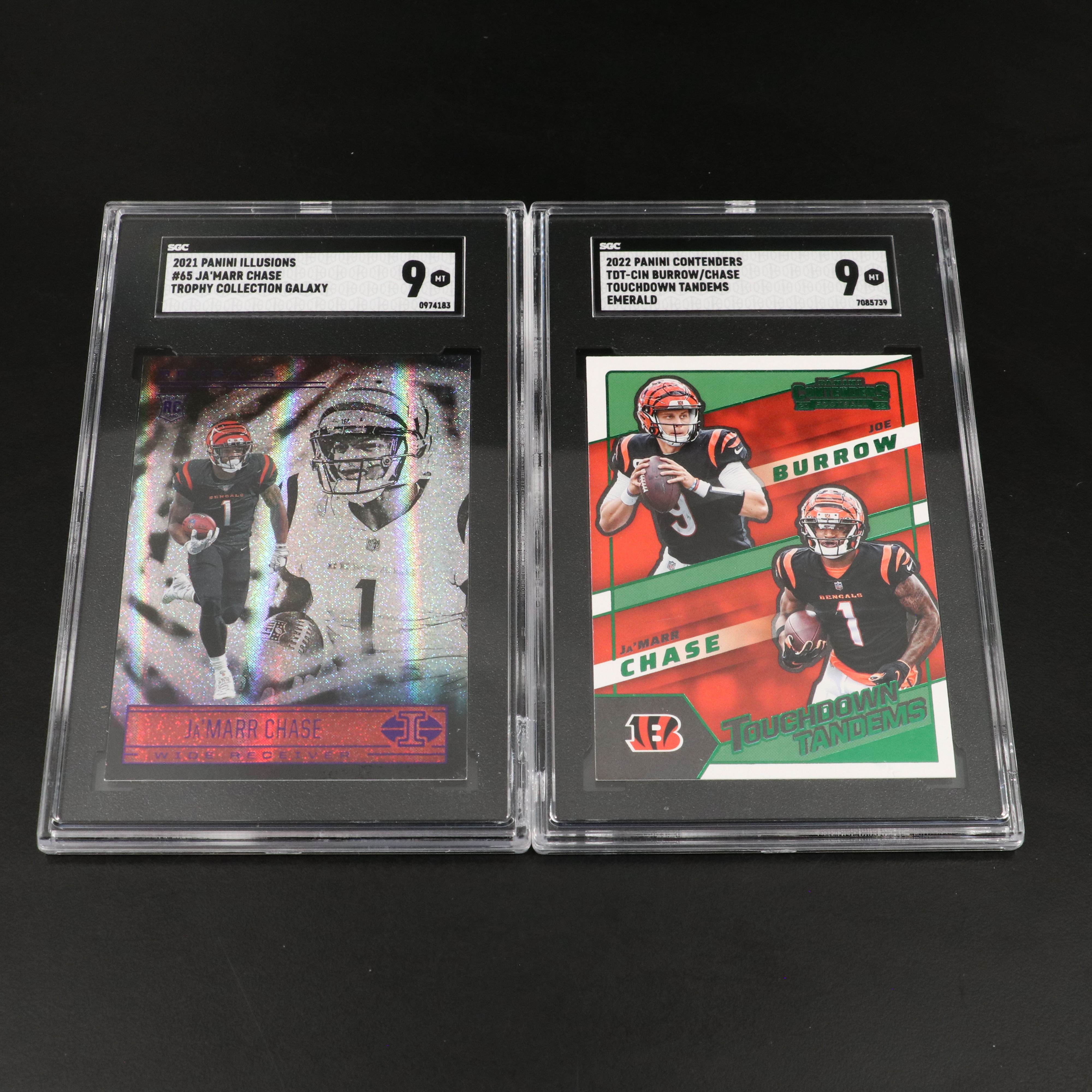 Joe Burrow, Tee Higgins, and Ja'Marr Chase SGC Graded Rookie Cards with More