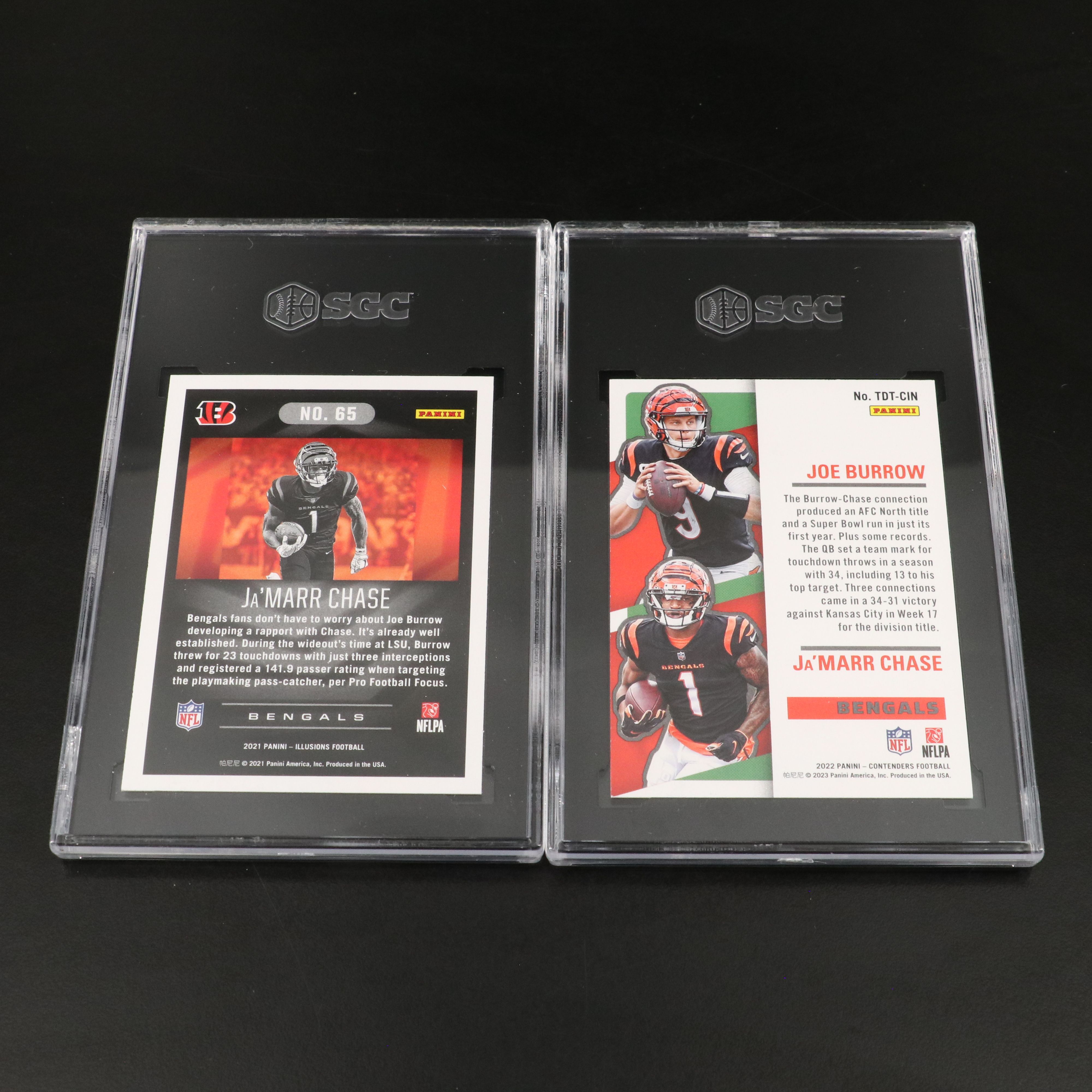 Joe Burrow, Tee Higgins, and Ja'Marr Chase SGC Graded Rookie Cards with More