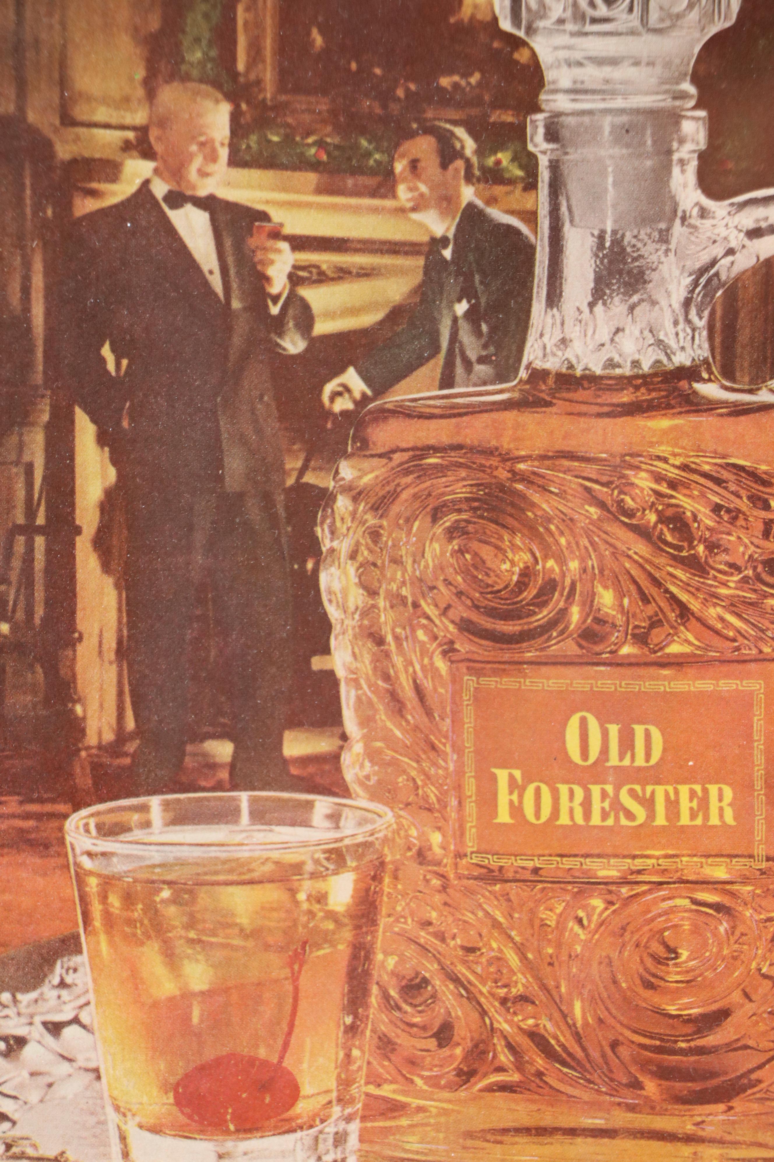 Old Forester Bourbon Advertising Halftone Print, 1952