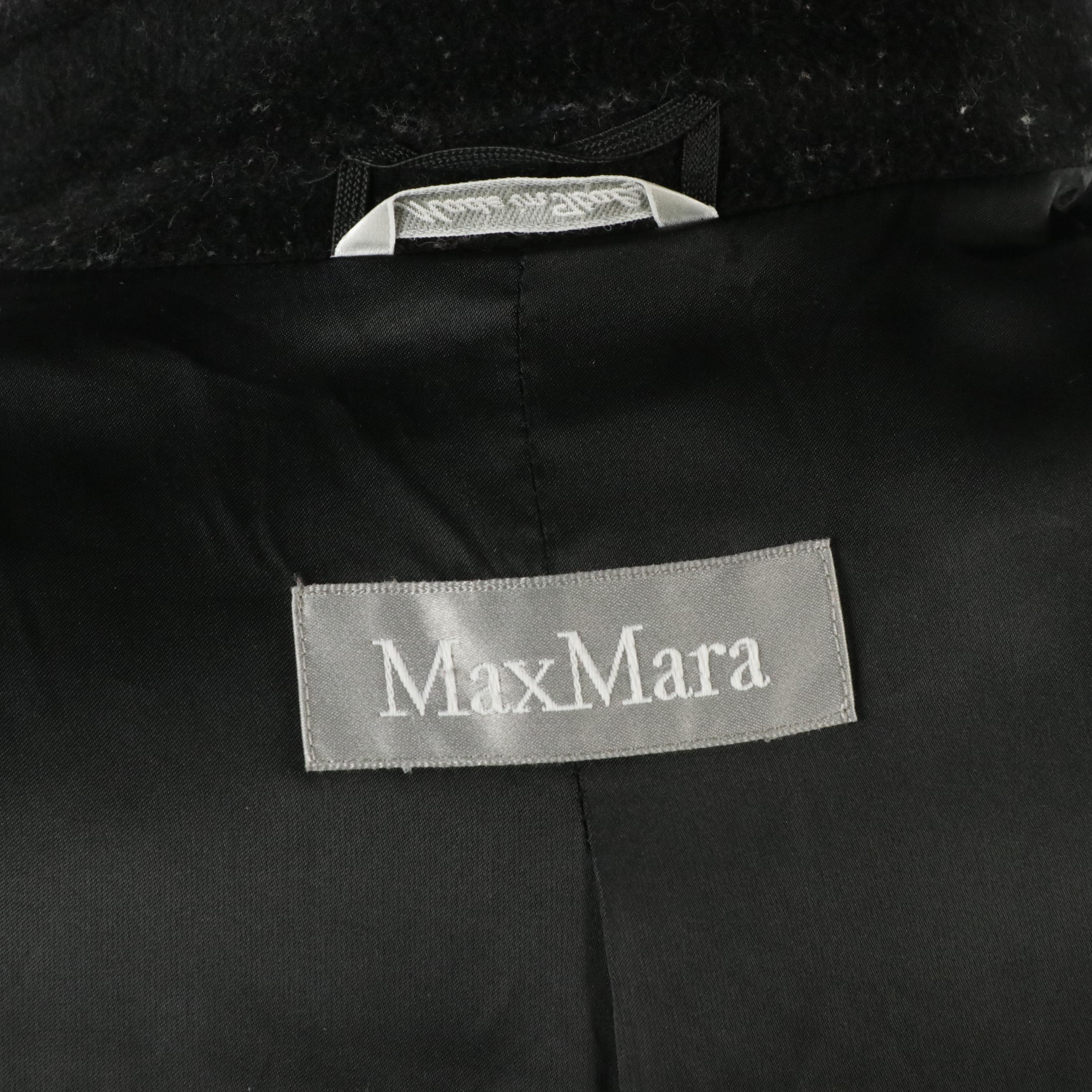 Max Mara Black Wool Double-Breasted Coat