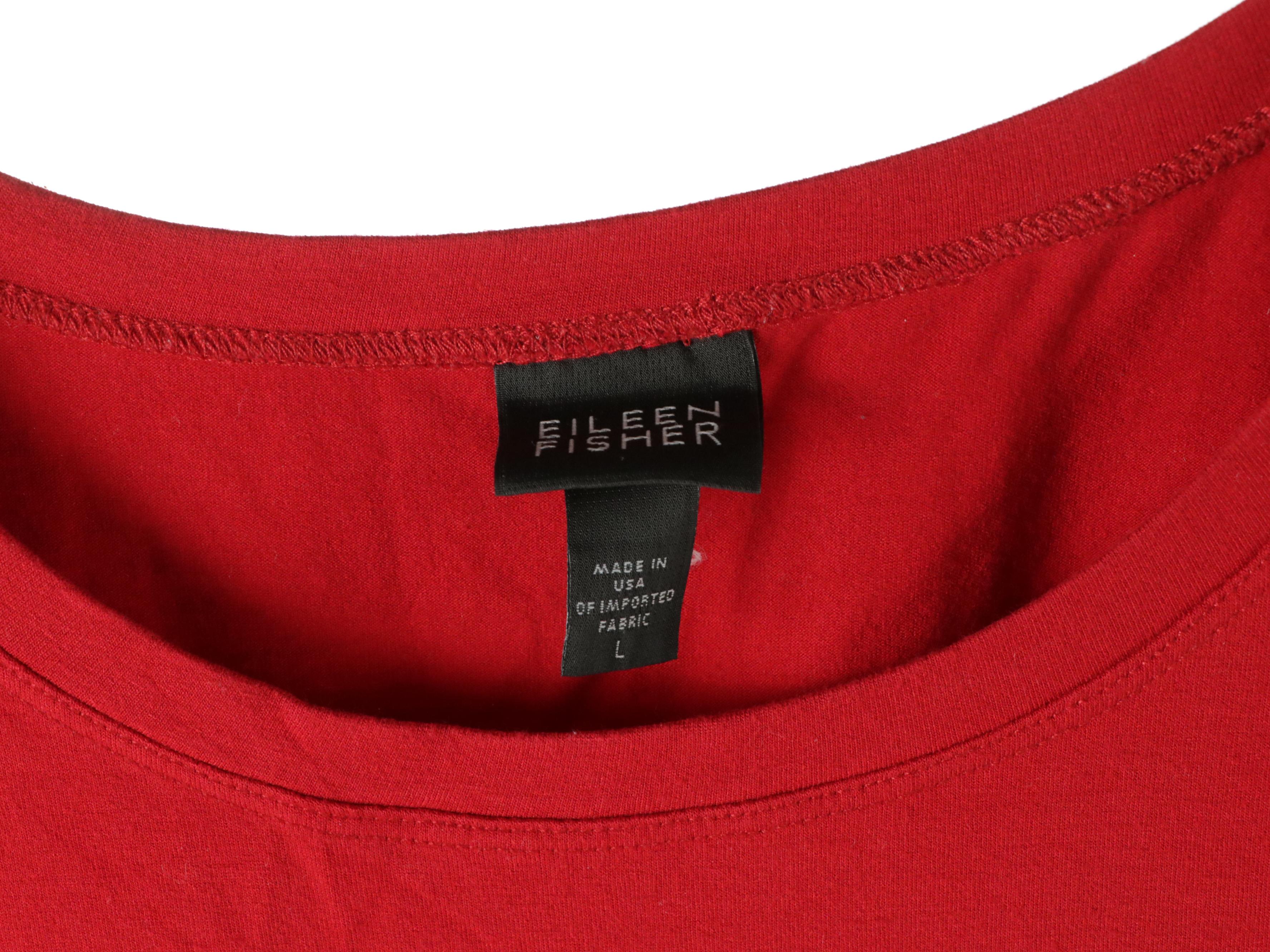 Eileen Fisher Short Sleeve Tee, V-Neck Sweater, and Elastic Waist Pants