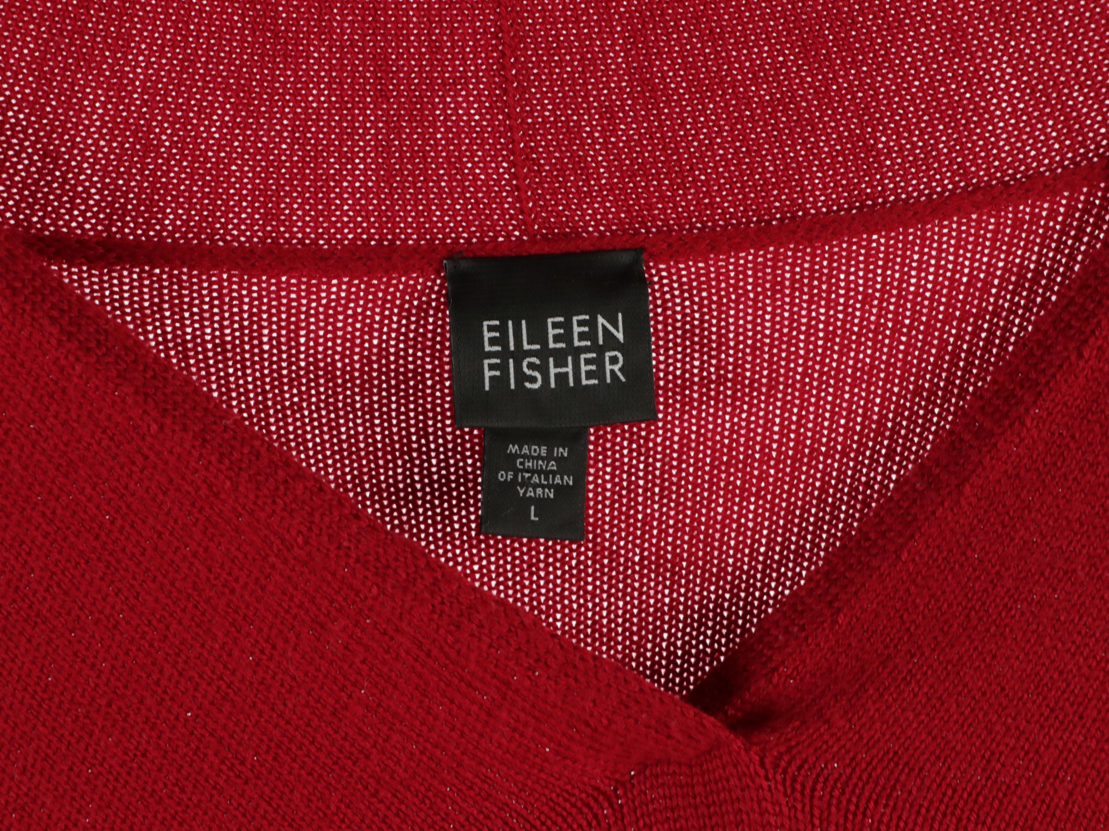 Eileen Fisher Short Sleeve Tee, V-Neck Sweater, and Elastic Waist Pants