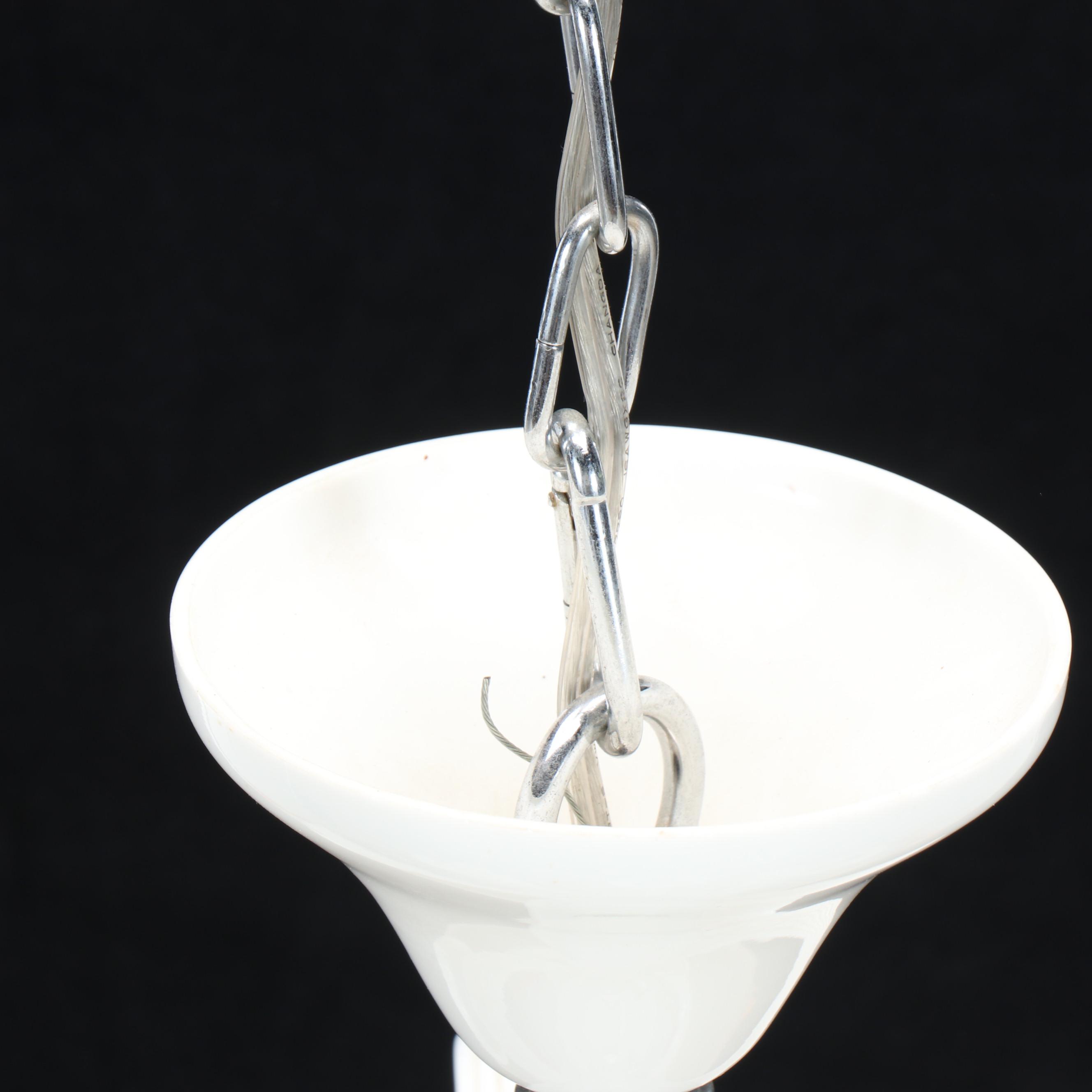 Venetian Style Milk Glass Five-Arm Chandelier