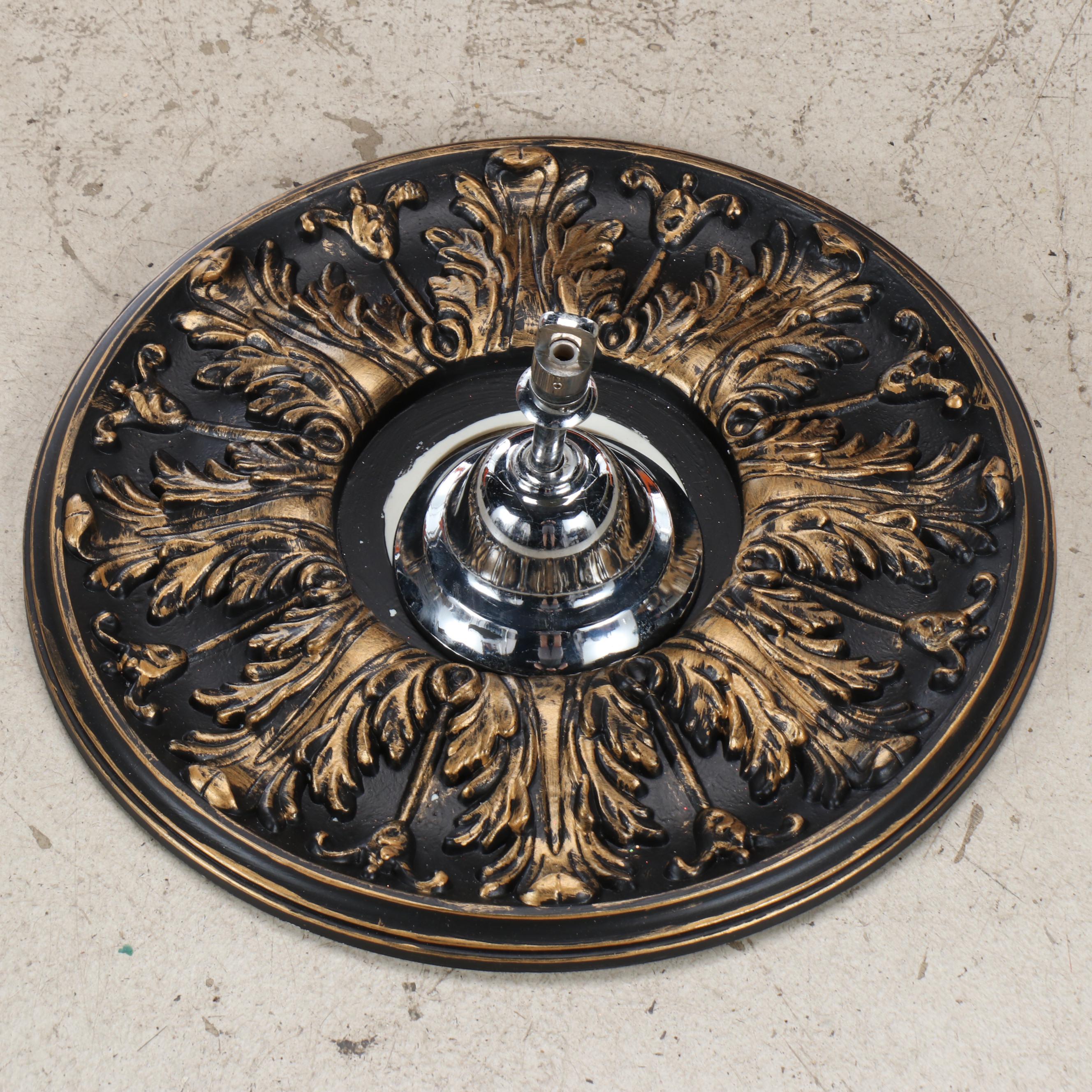 Venetian Style Milk Glass Five-Arm Chandelier