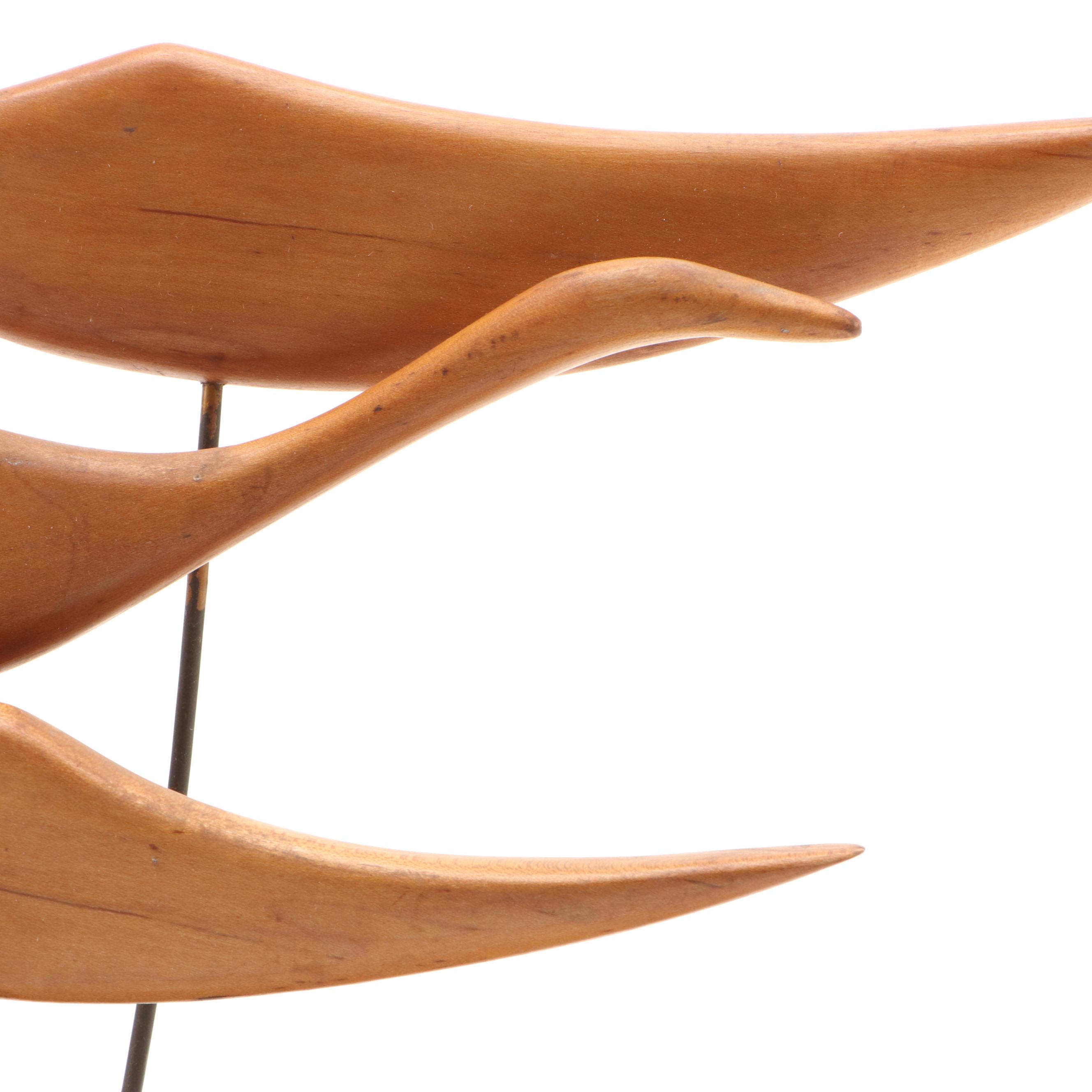 Mid Century Modern Style Carved Wood Bird Sculpture, Mid to Late 20th Century