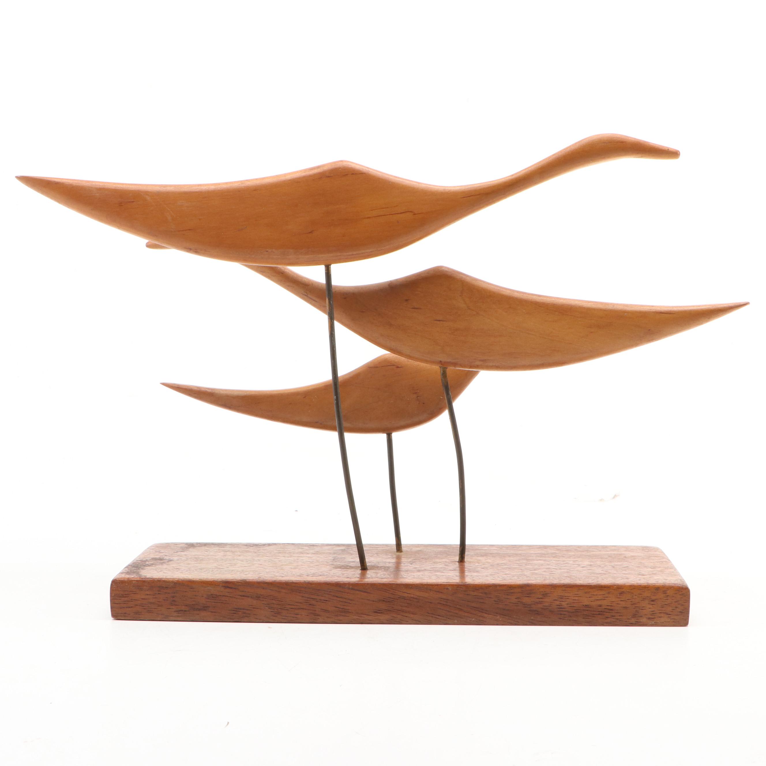 Mid Century Modern Style Carved Wood Bird Sculpture, Mid to Late 20th Century