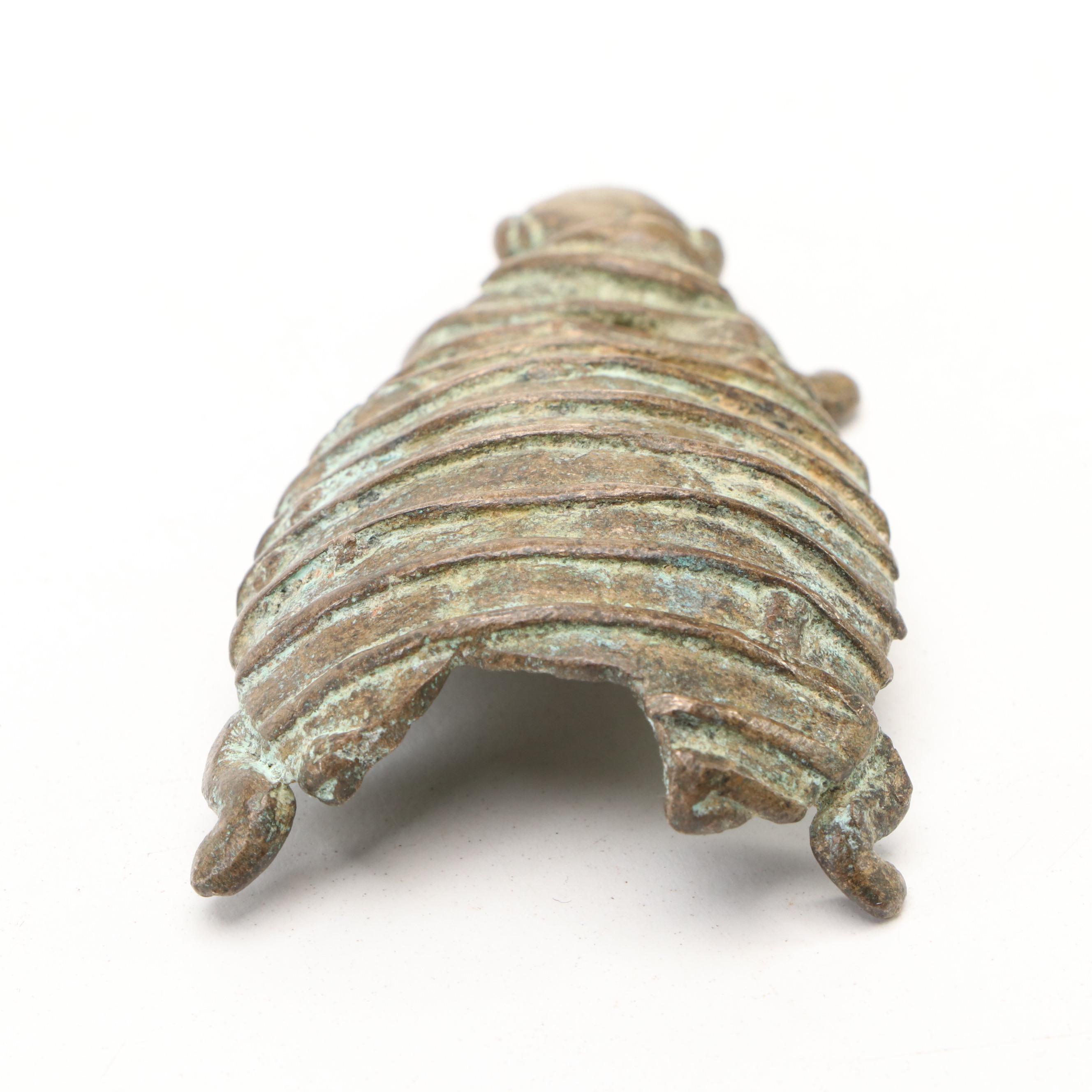 Folk Art Style Cast Metal Turtle Figurine