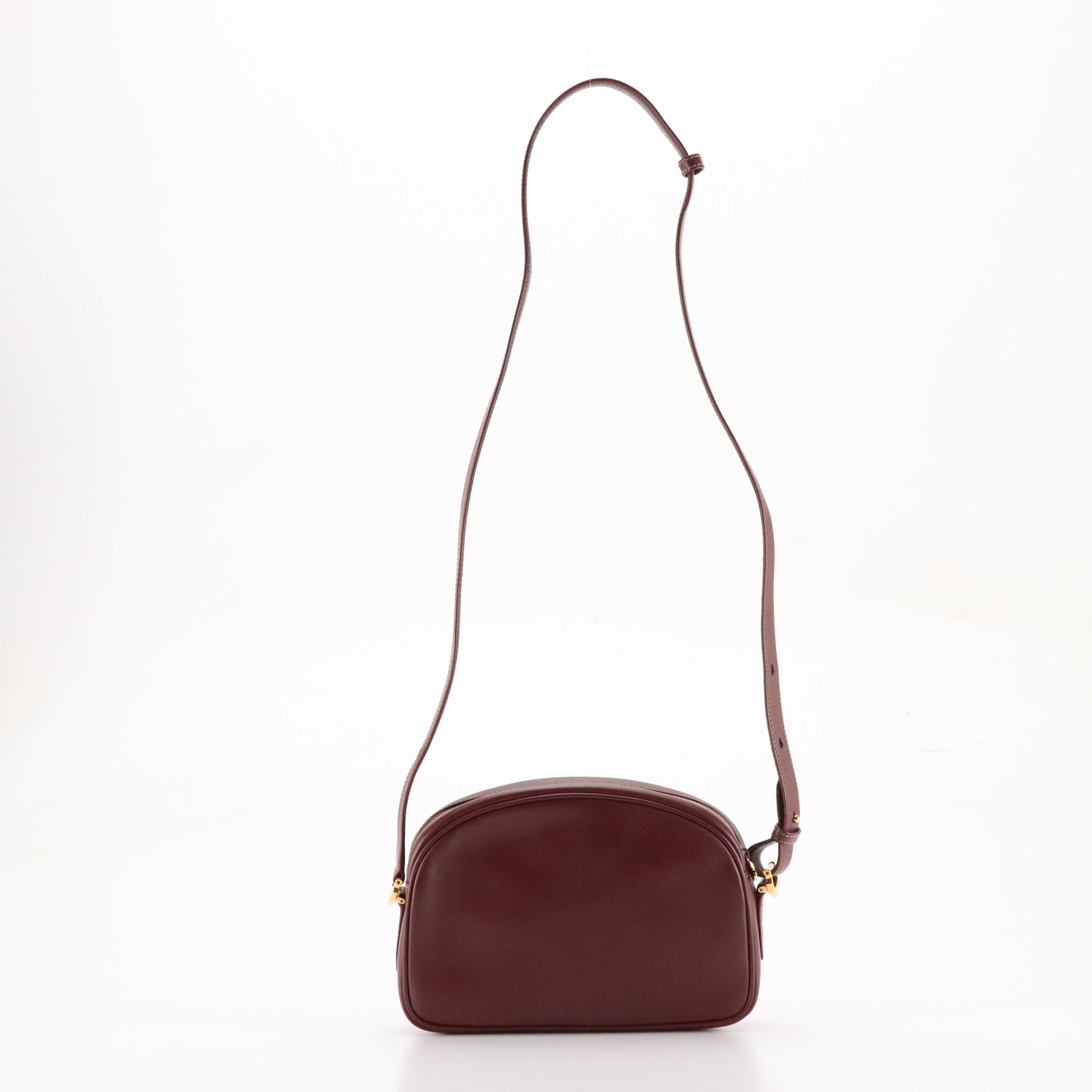 Carter Must de Cartier Front Pocket Crossbody Bag in Burgundy Leather