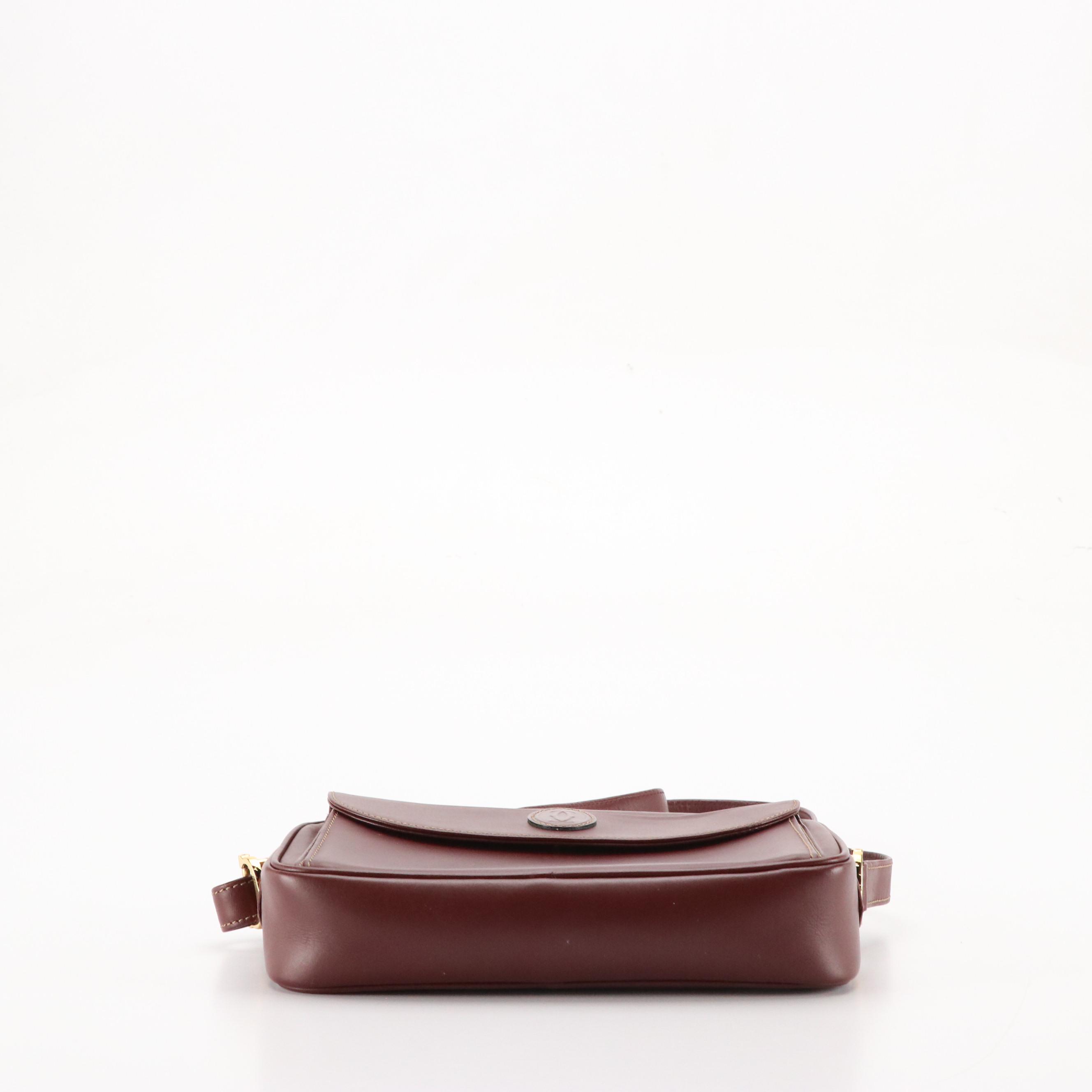 Carter Must de Cartier Front Pocket Crossbody Bag in Burgundy Leather