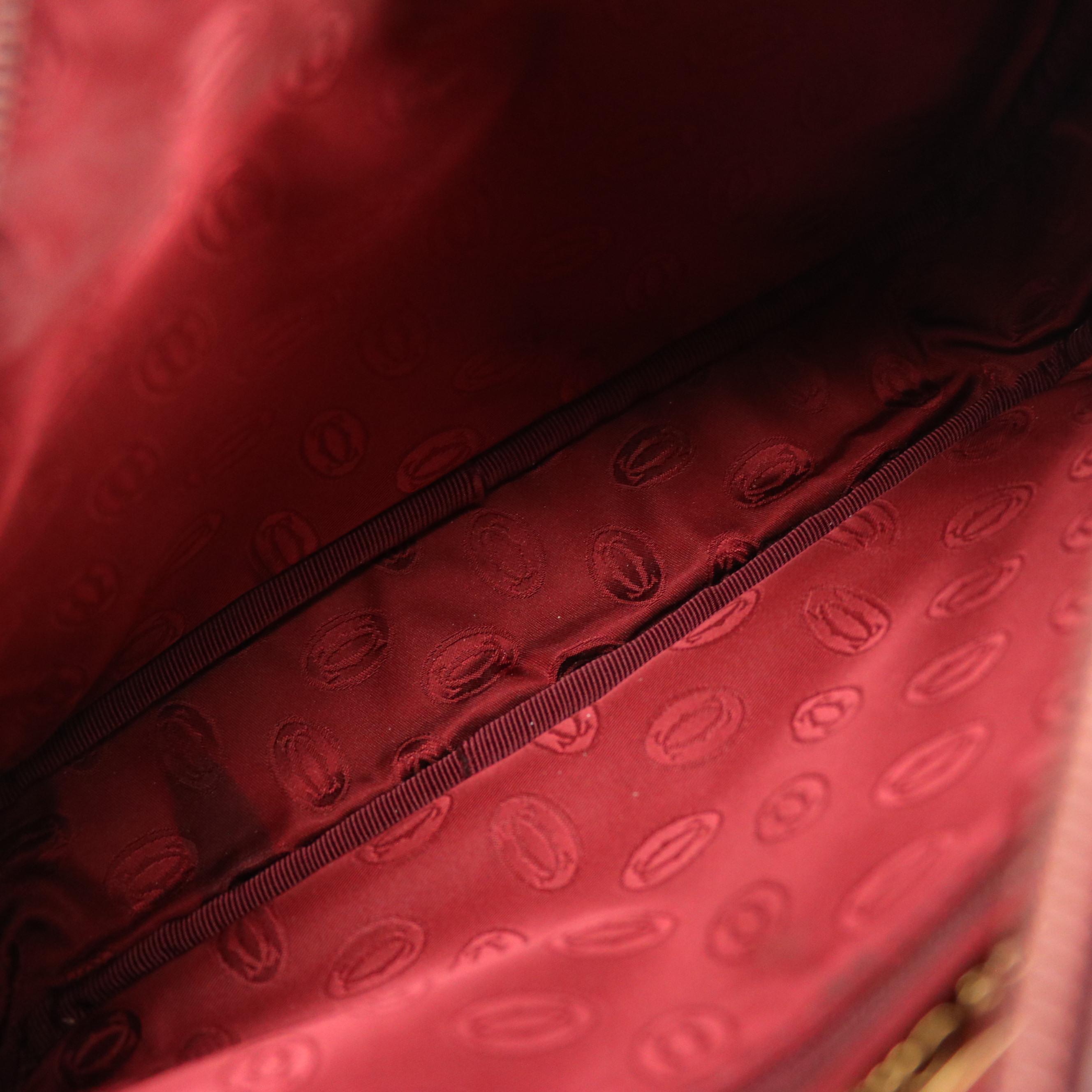 Carter Must de Cartier Front Pocket Crossbody Bag in Burgundy Leather