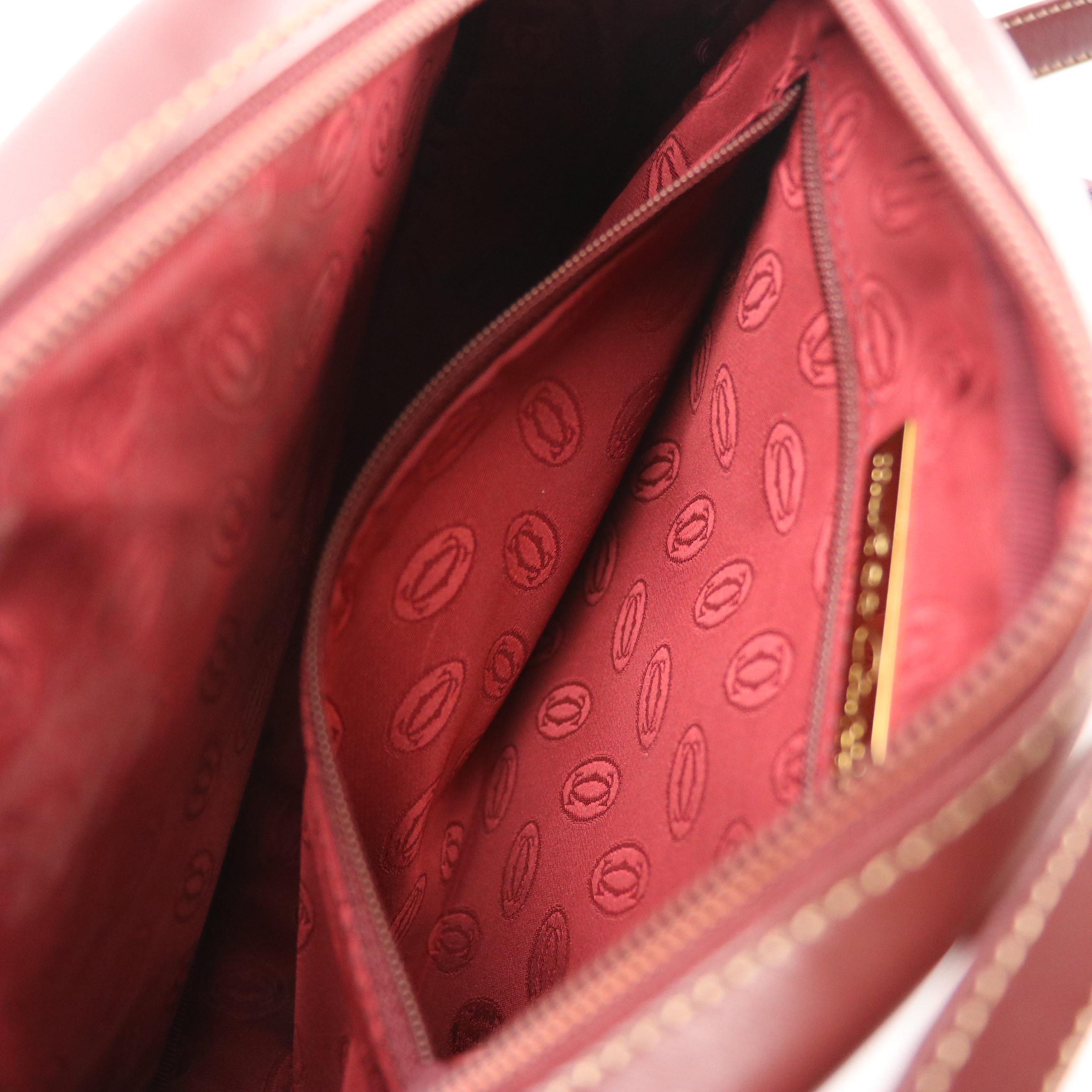 Carter Must de Cartier Front Pocket Crossbody Bag in Burgundy Leather