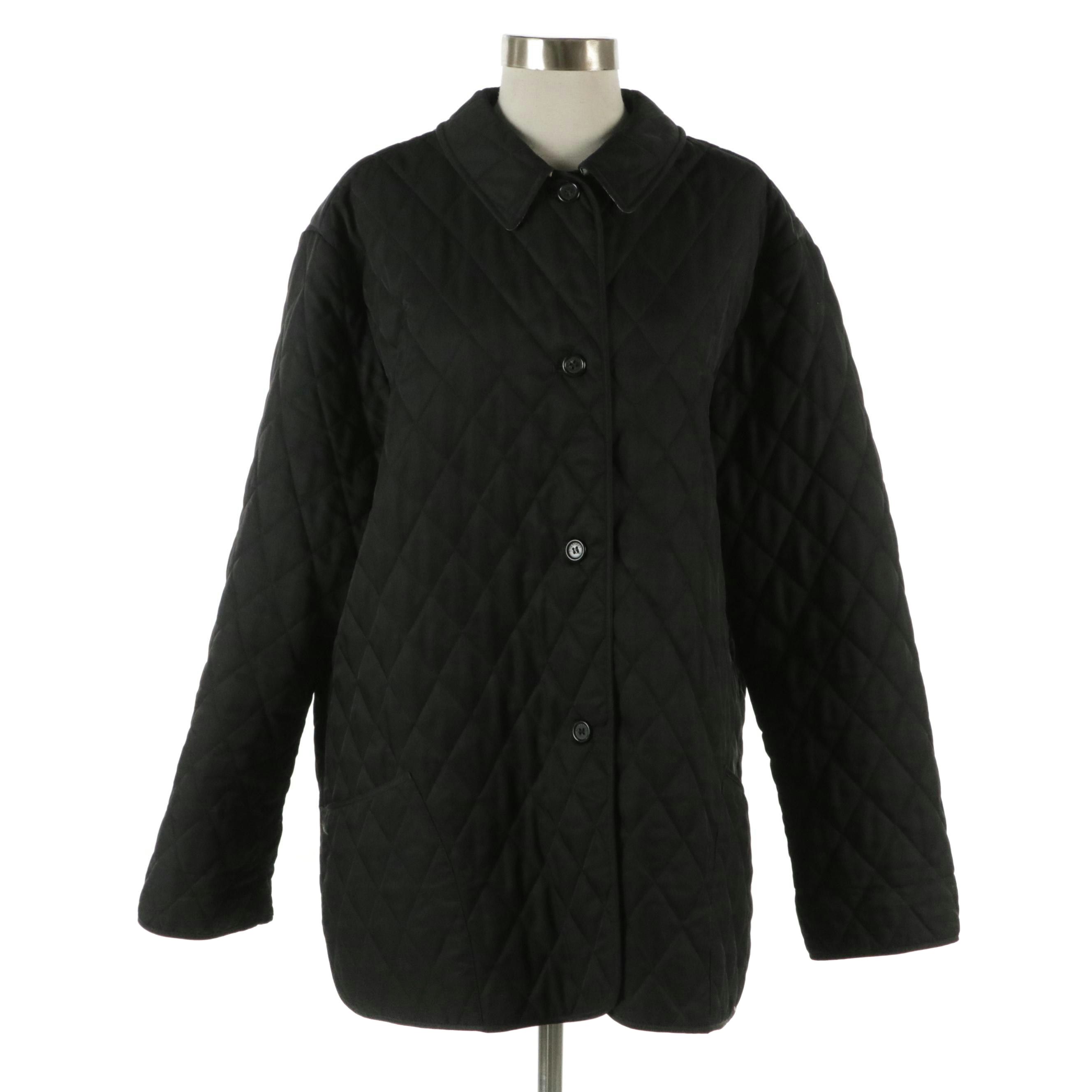 Burberry London Quilted Barn Jacket with Check Lining