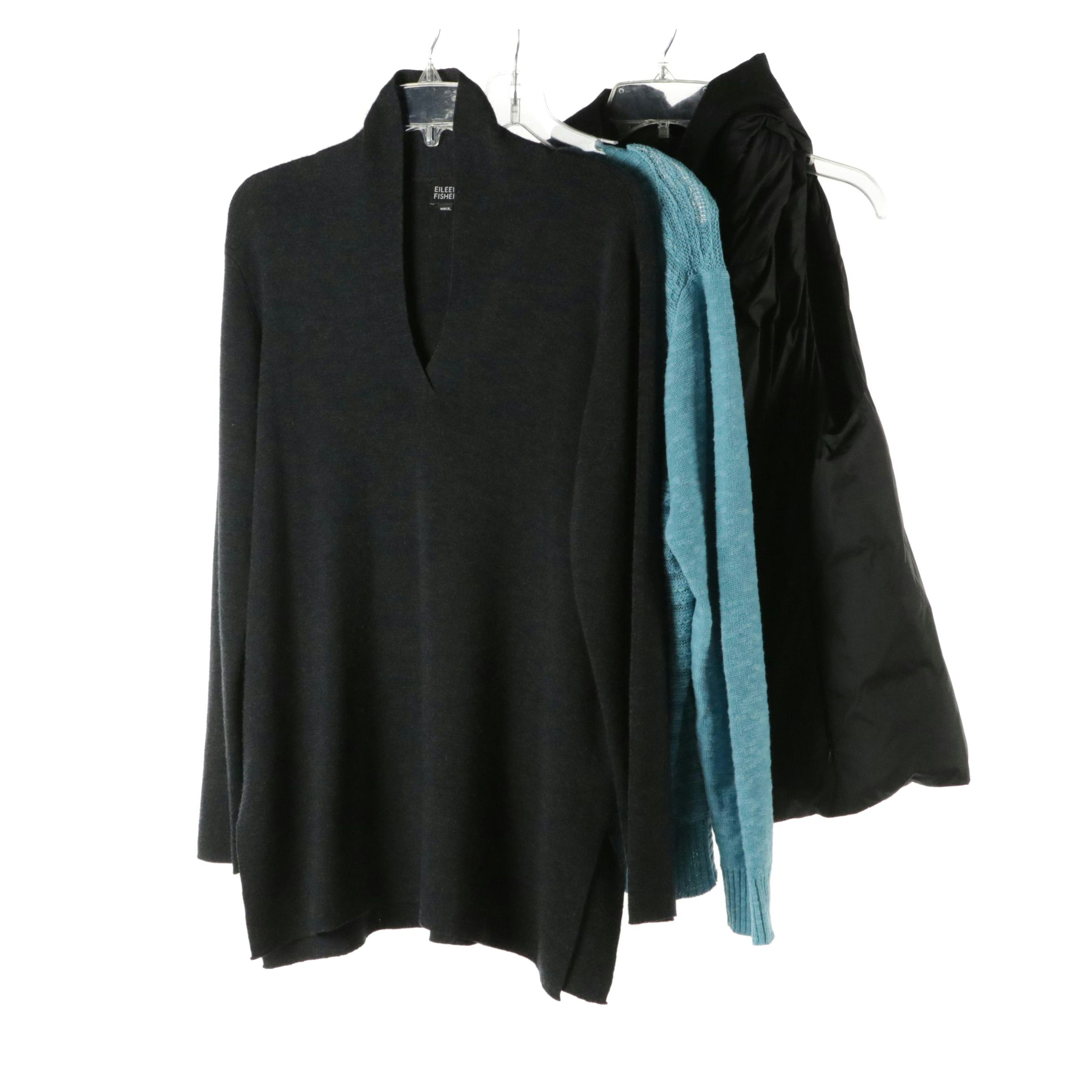 Eileen Fisher Sweaters and Down Quilted Nylon Hooded Vest