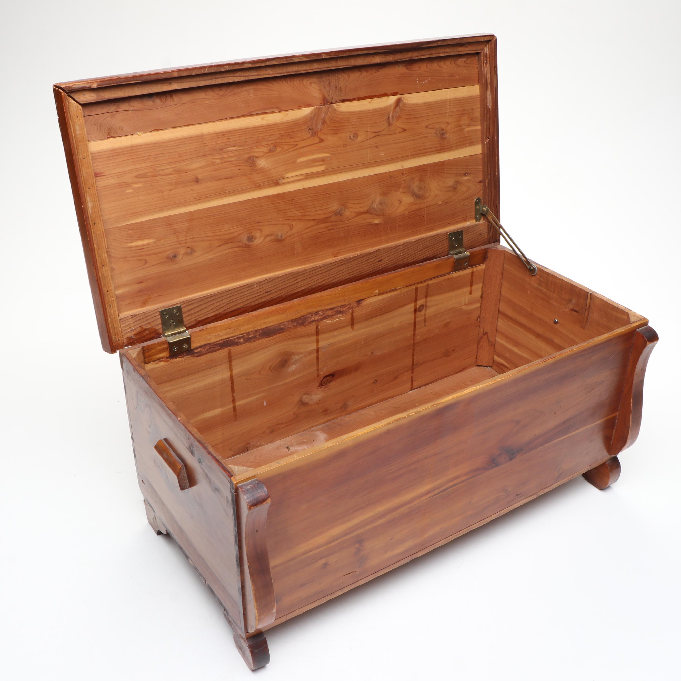 Cedar Chest with Child's Patchwork Quilt