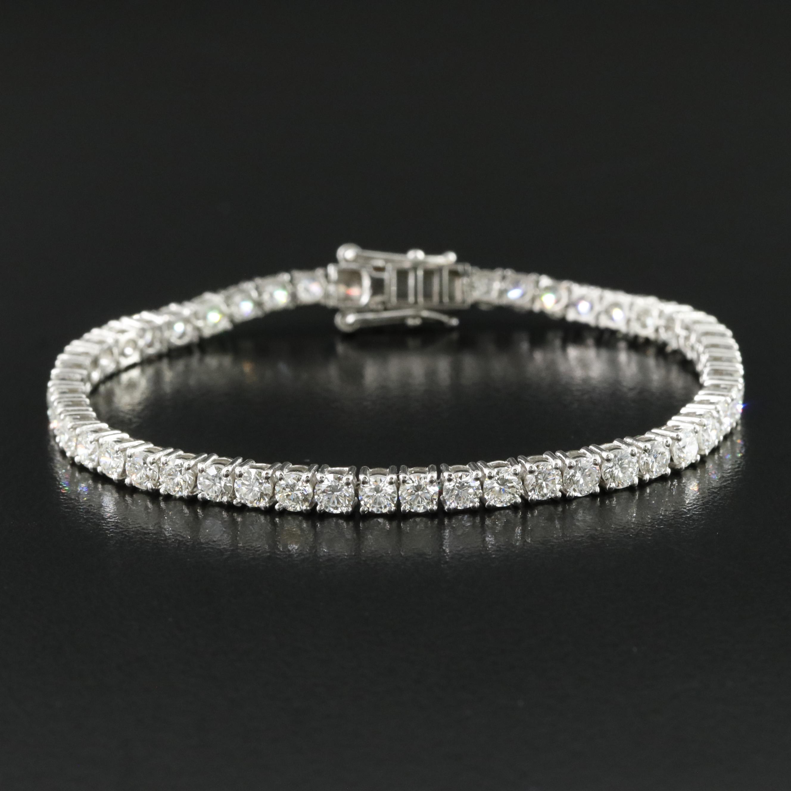 Platinum 6.34 CTW Diamond Line Bracelet