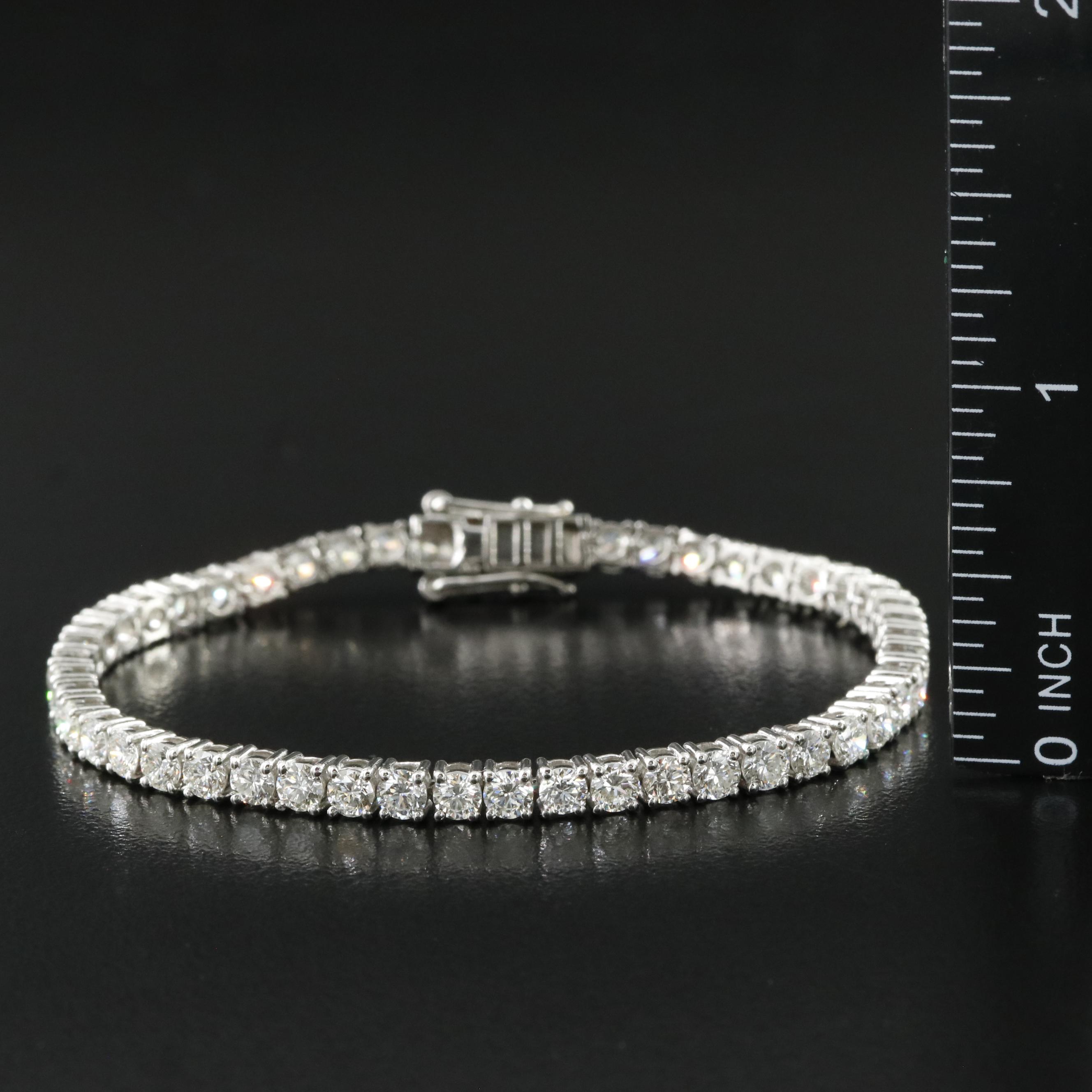 Platinum 6.34 CTW Diamond Line Bracelet