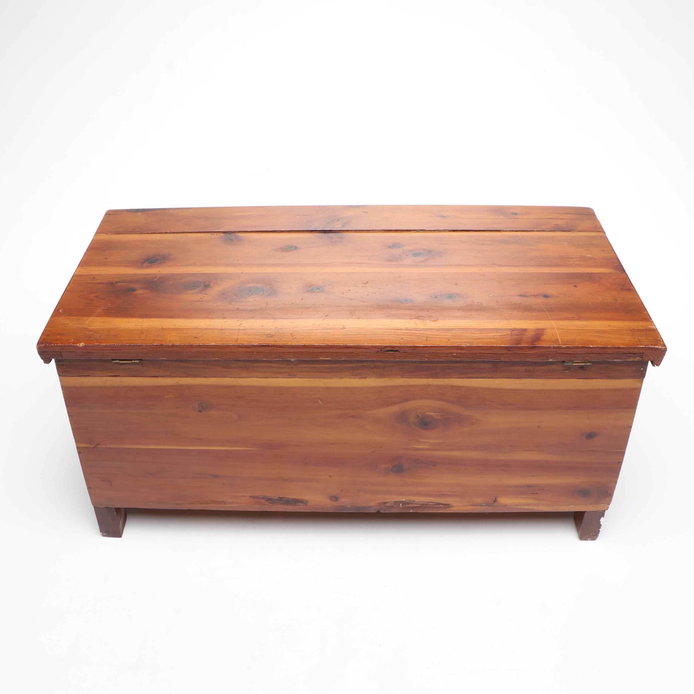 Cedar Chest with Child's Patchwork Quilt