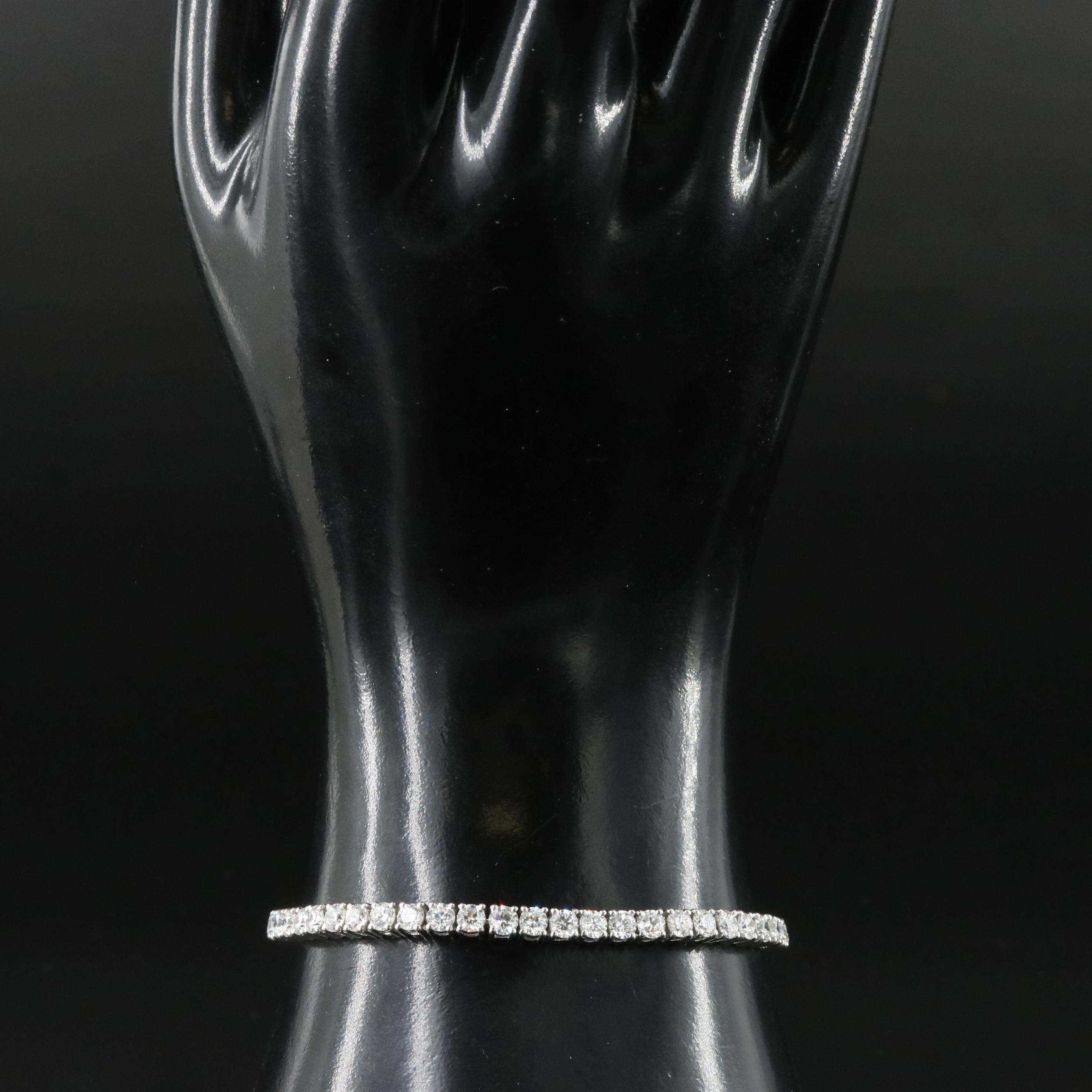 Platinum 6.34 CTW Diamond Line Bracelet