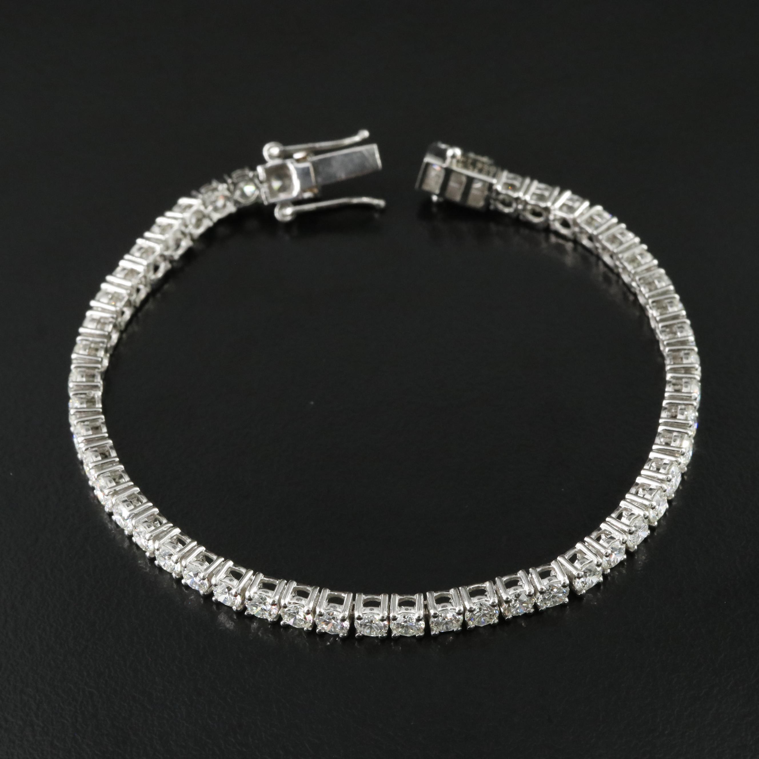 Platinum 6.34 CTW Diamond Line Bracelet