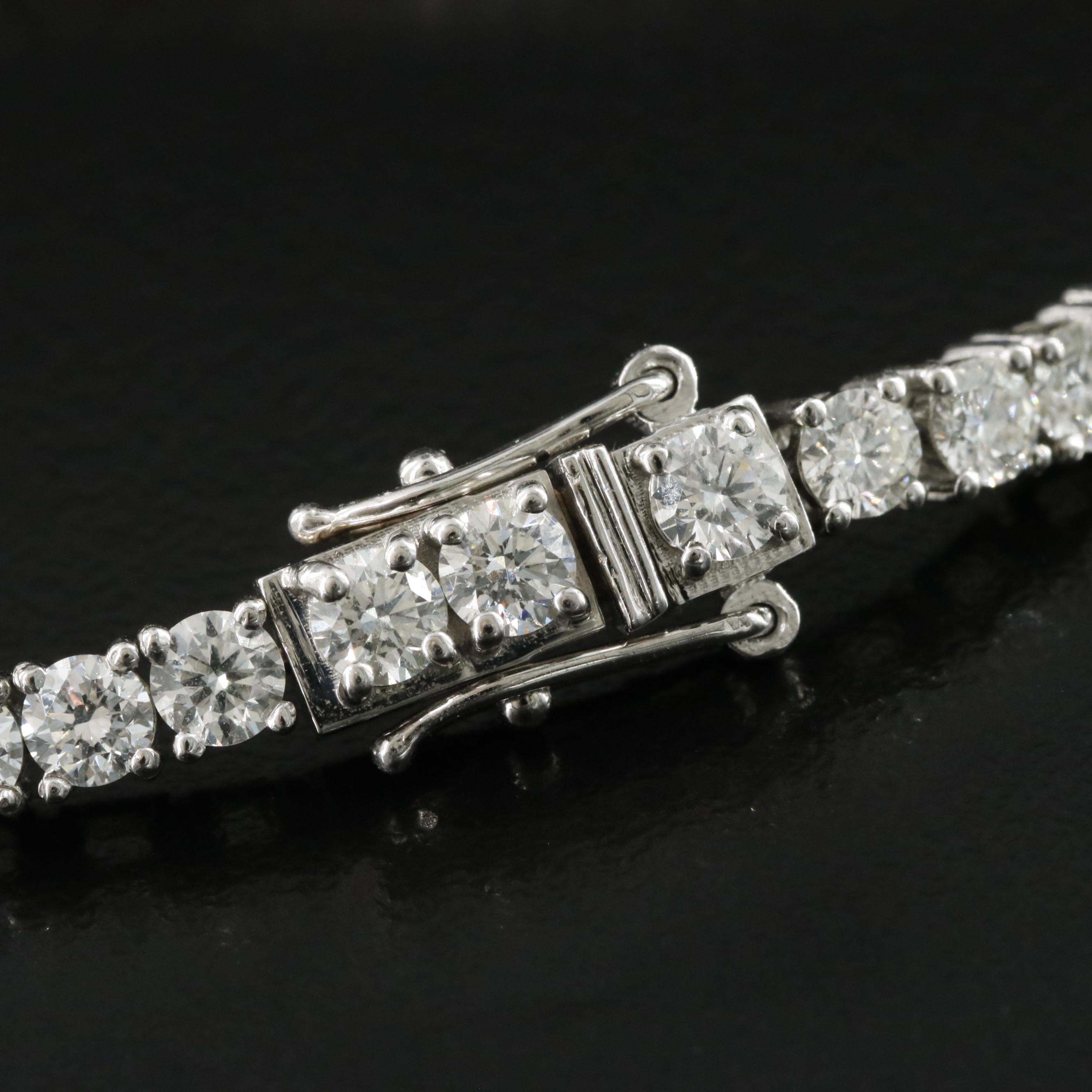 Platinum 6.34 CTW Diamond Line Bracelet