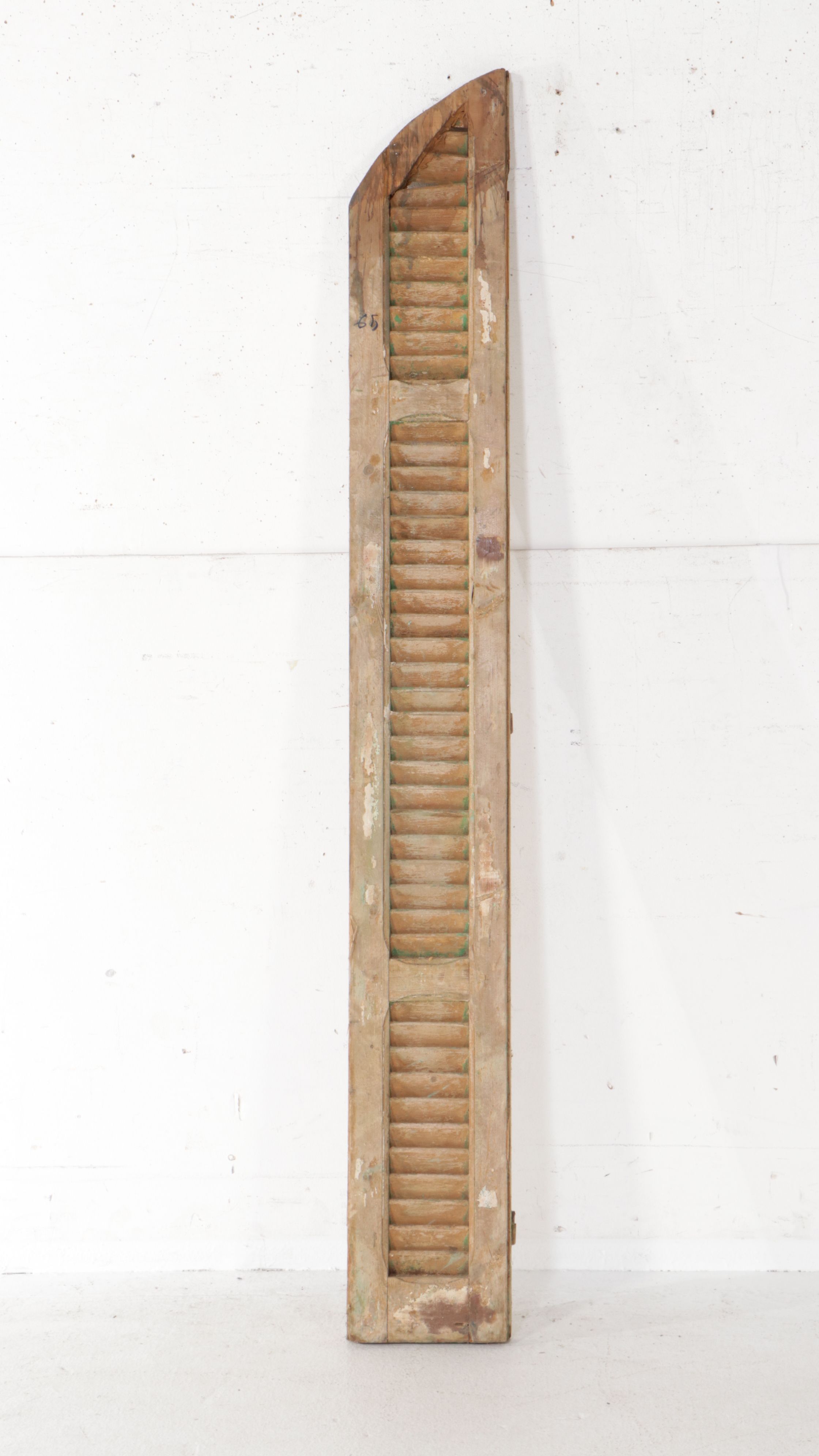 Architectural Salvage Louvered Wood Arched Window Shutters