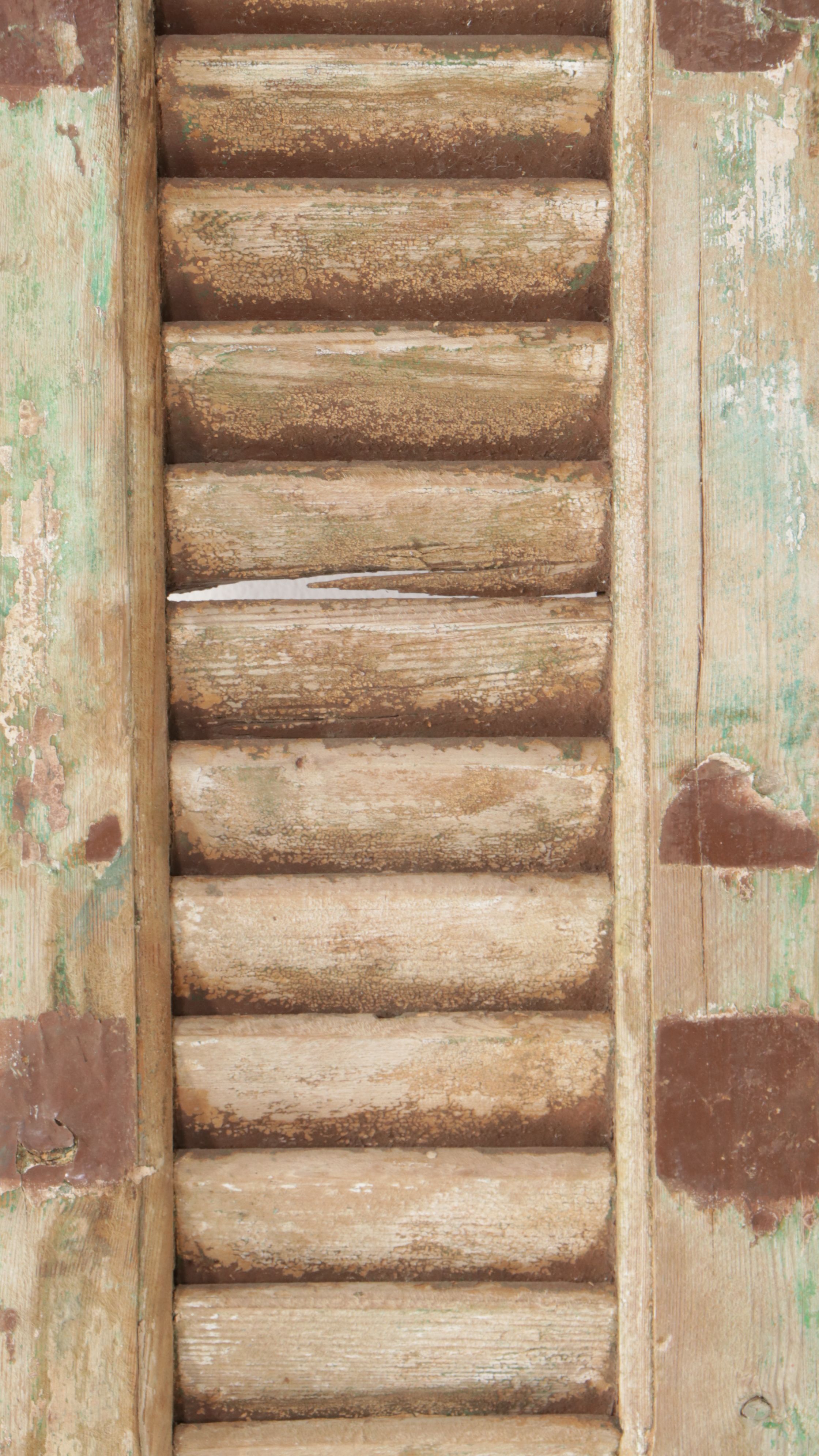 Architectural Salvage Louvered Wood Arched Window Shutters