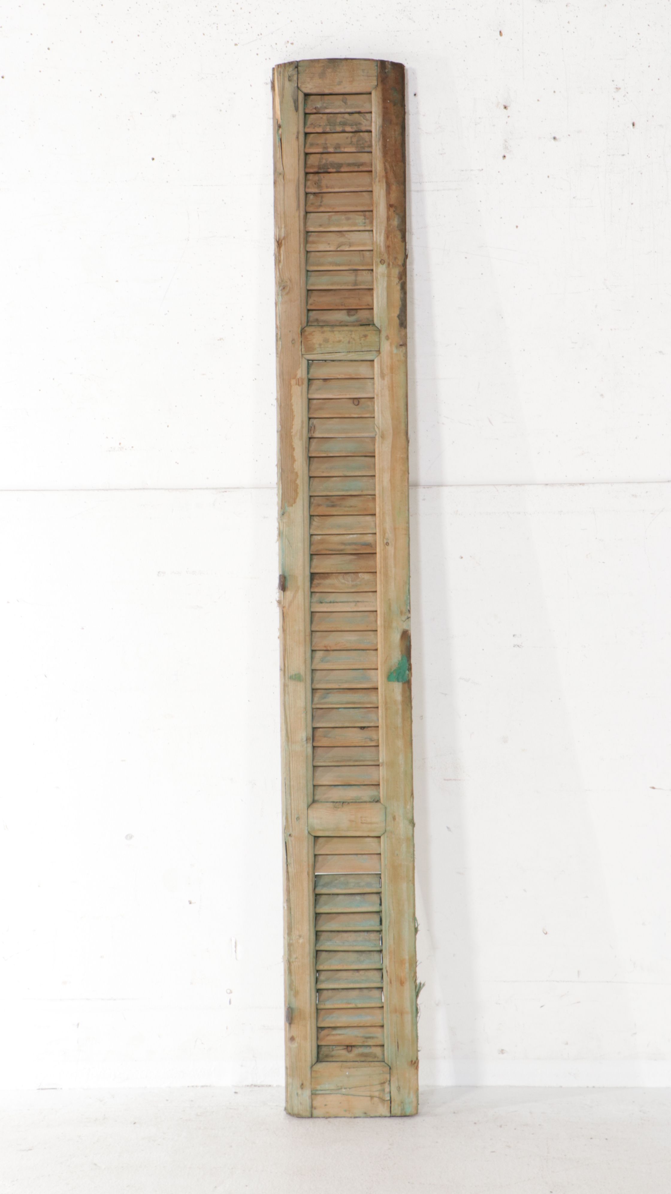 Architectural Salvage Louvered Wood Arched Window Shutters