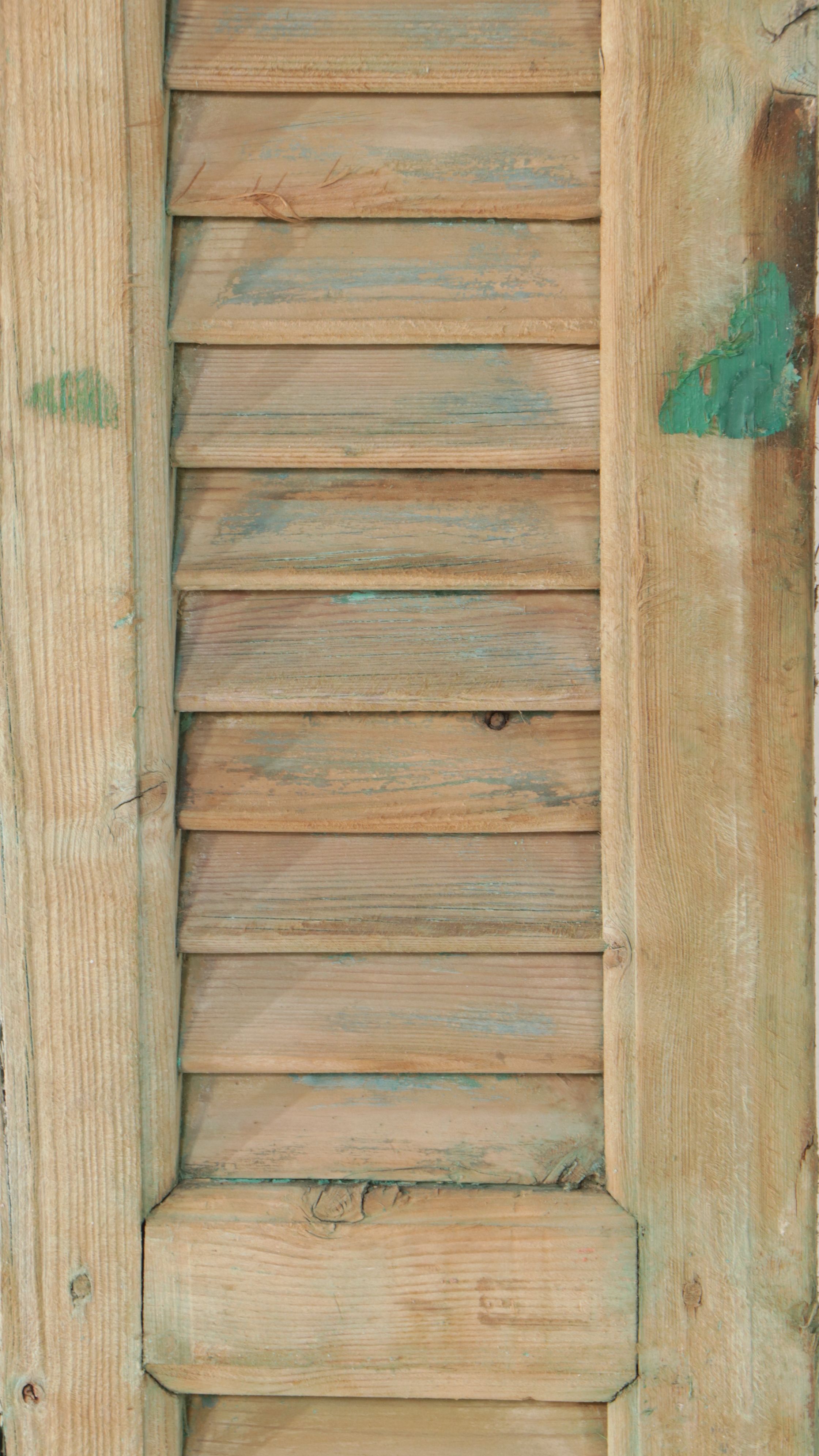 Architectural Salvage Louvered Wood Arched Window Shutters