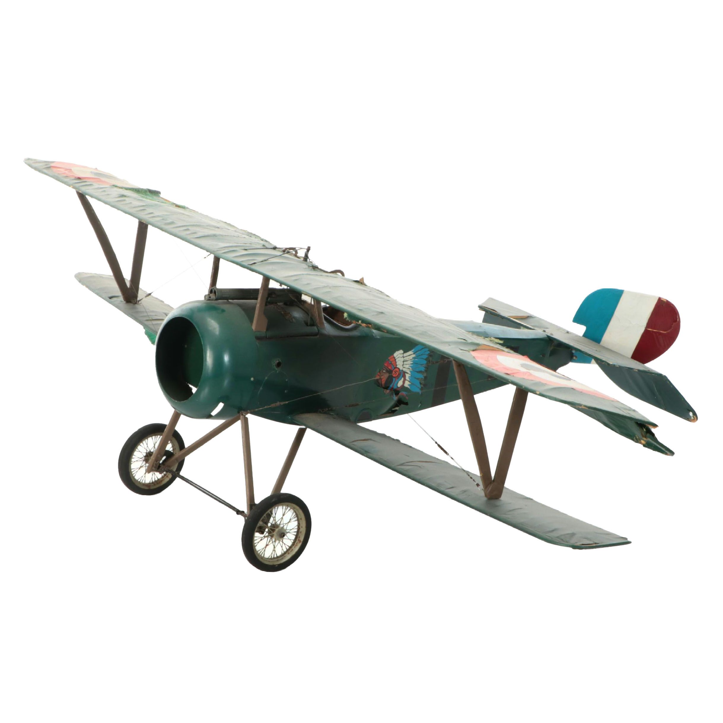Vintage Paper and Wood World War I Model Airplane