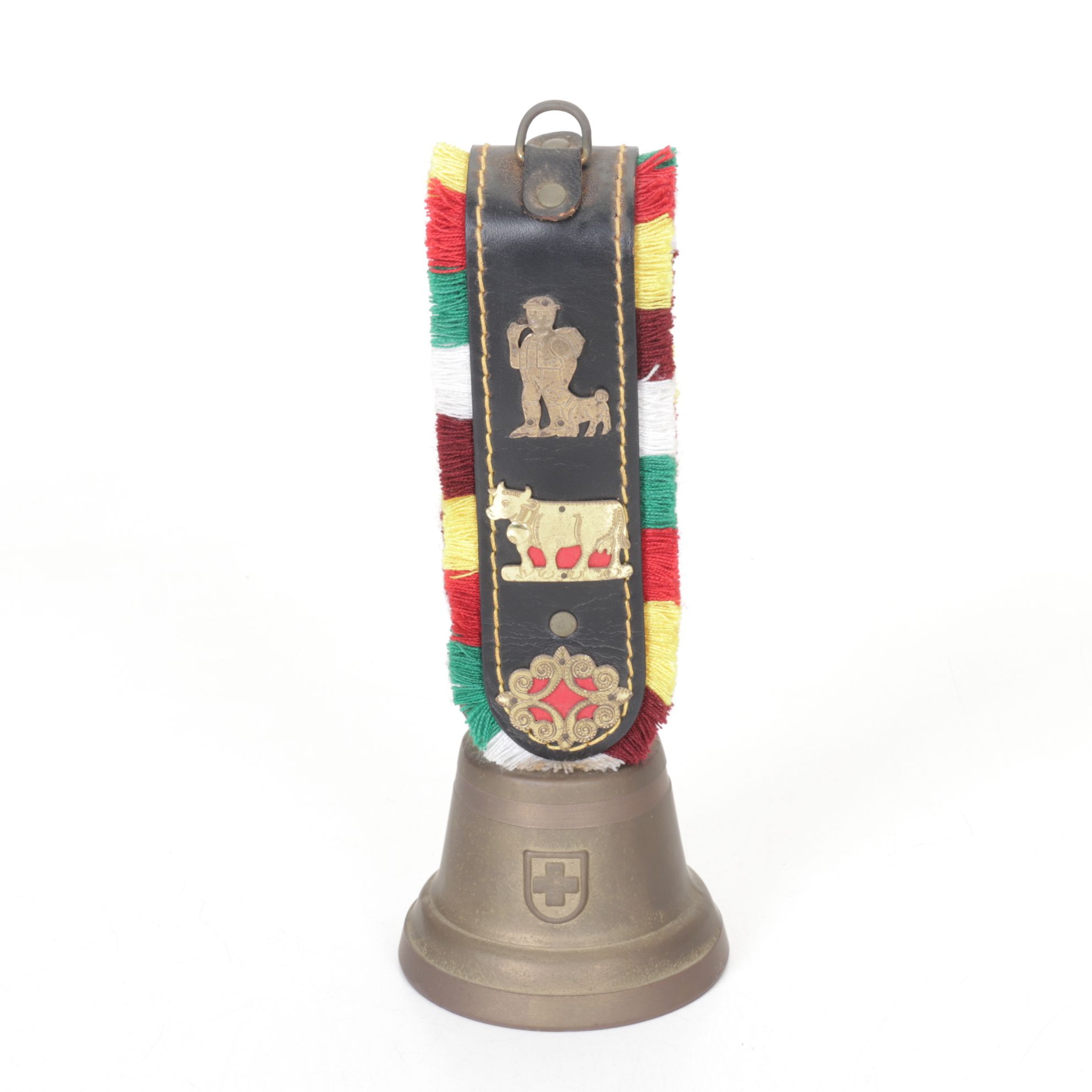 Swiss Cow Bell with Brass & Leather Decorations & More
