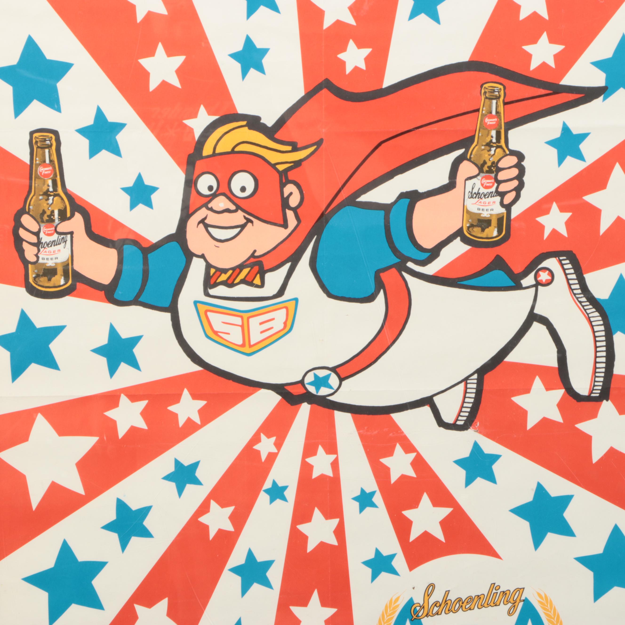 Vintage Schoenling "The Great American Beer" Advertisement Poster