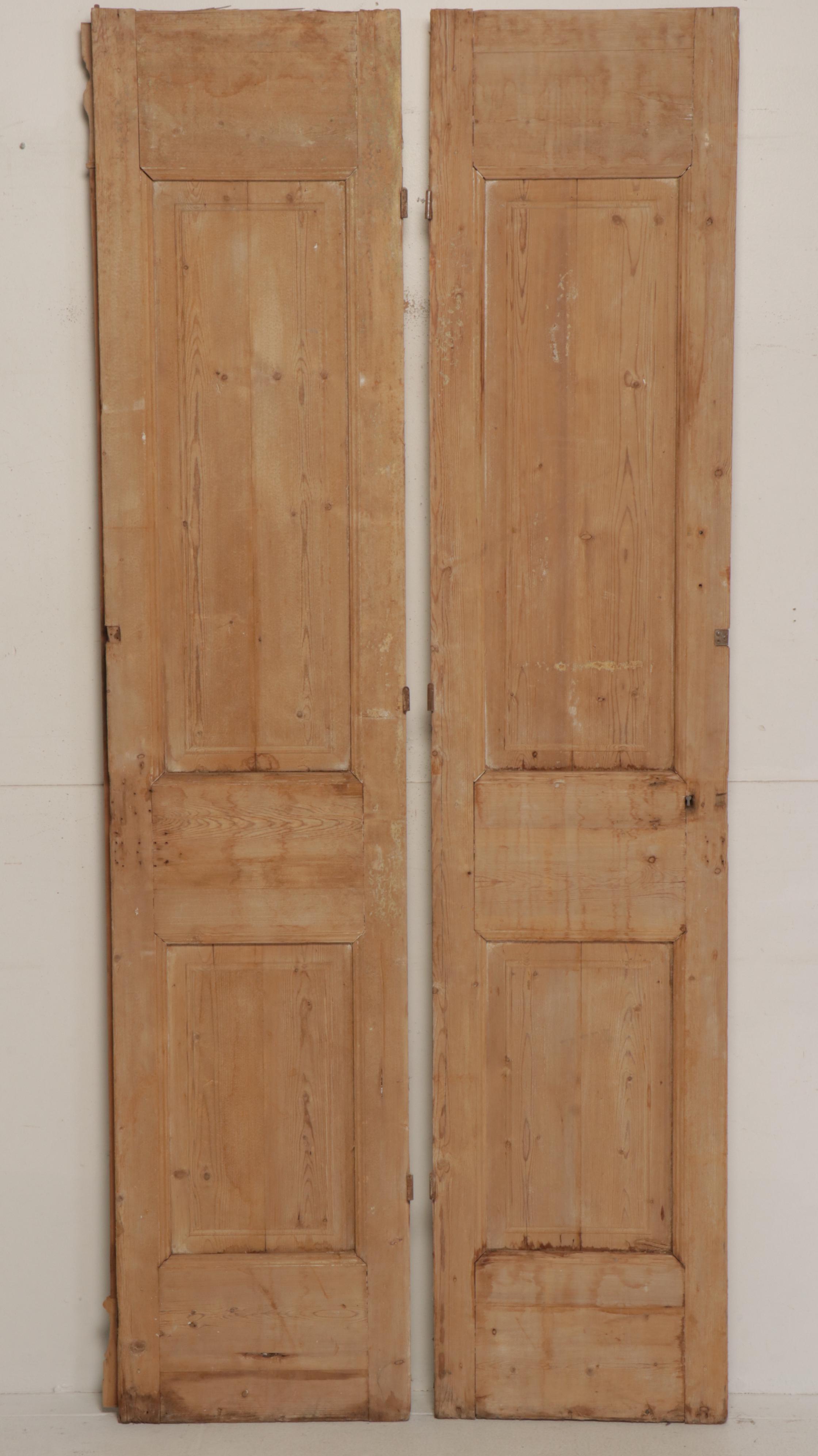 Pair of Architectural Salvage Wood French Doors
