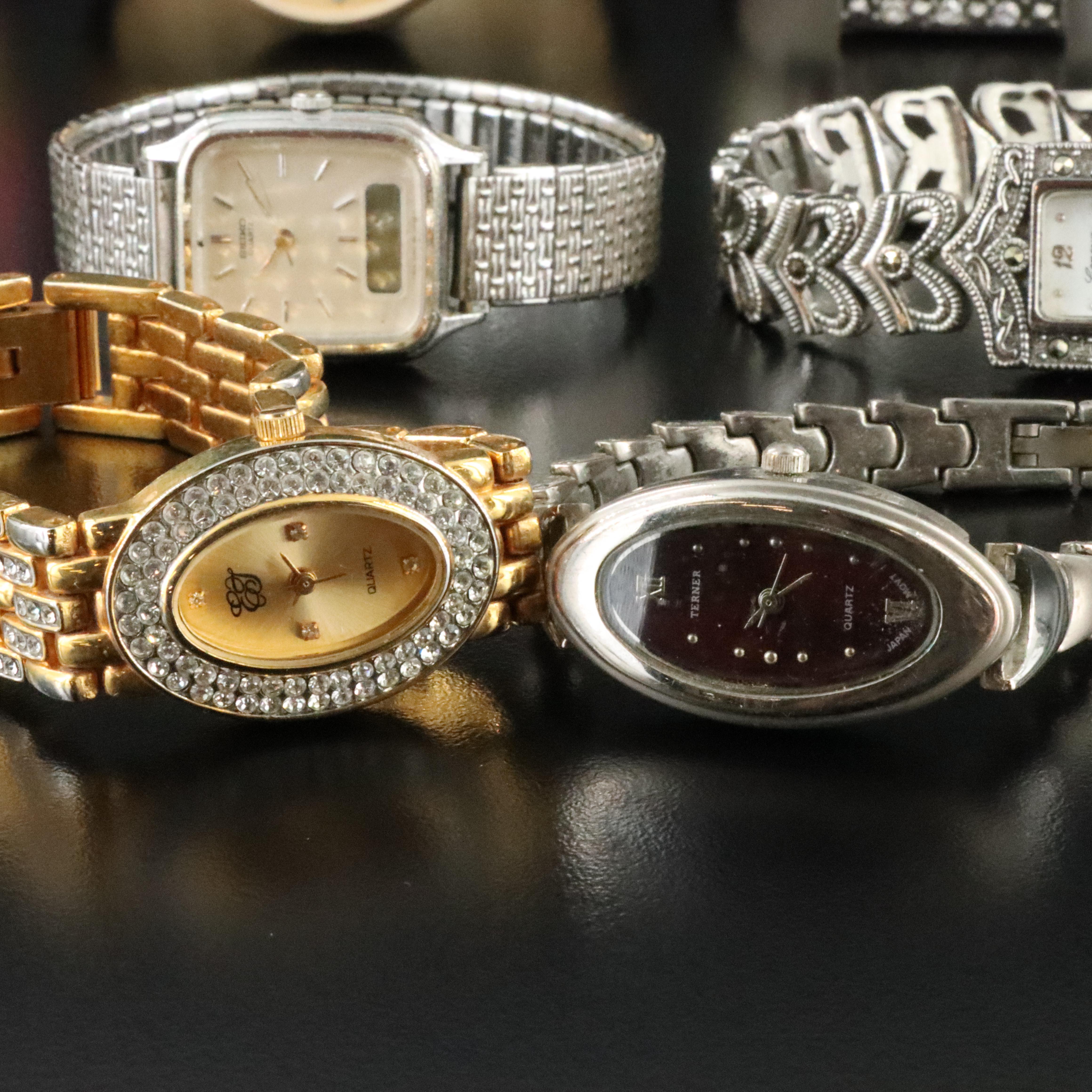 Collection of Quartz Dress Watches Featuring Geneva, Elizabeth Taylor and Milano