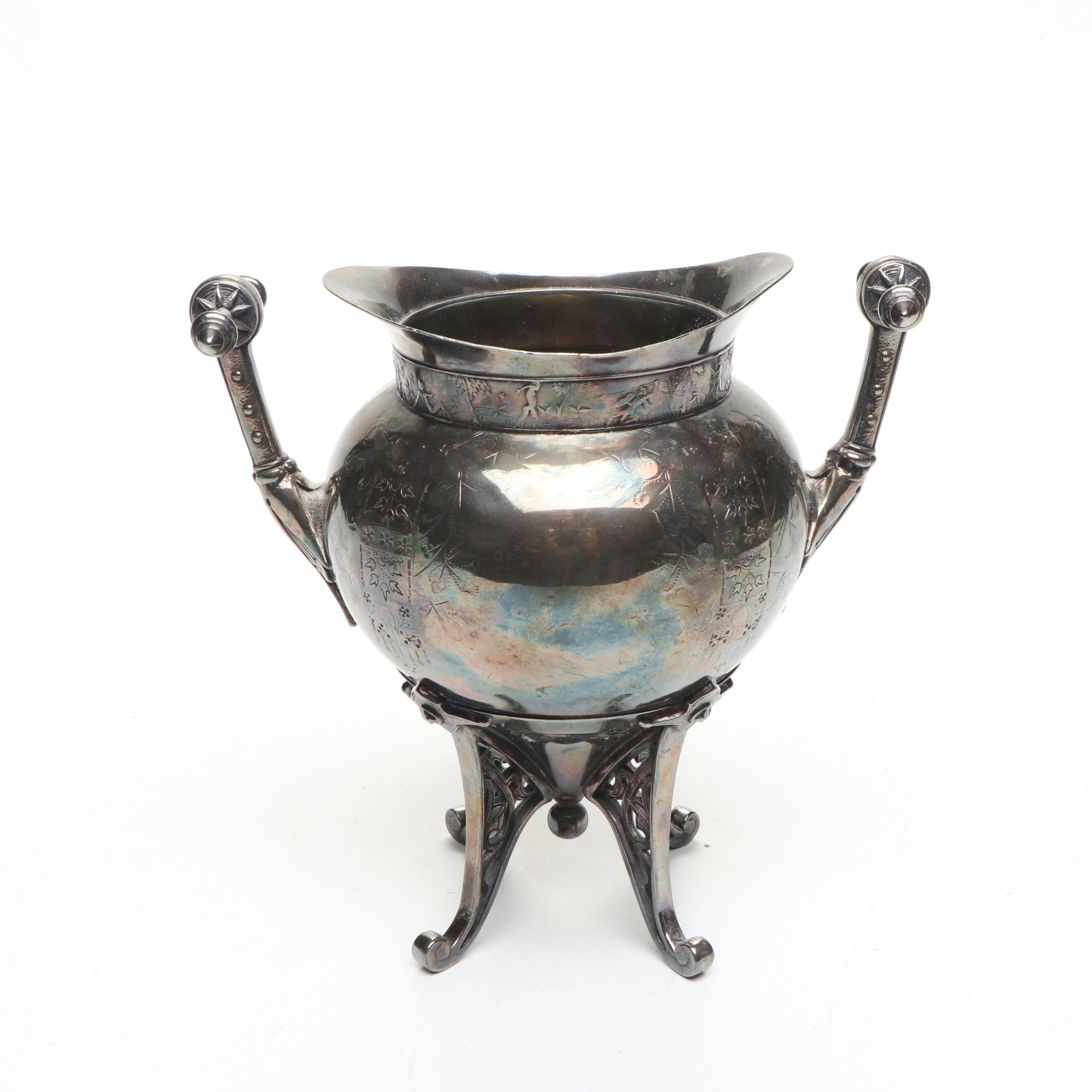 Meriden Britannia Co. Etched Silver Plate Teapots and Other Silver Plate Teaware