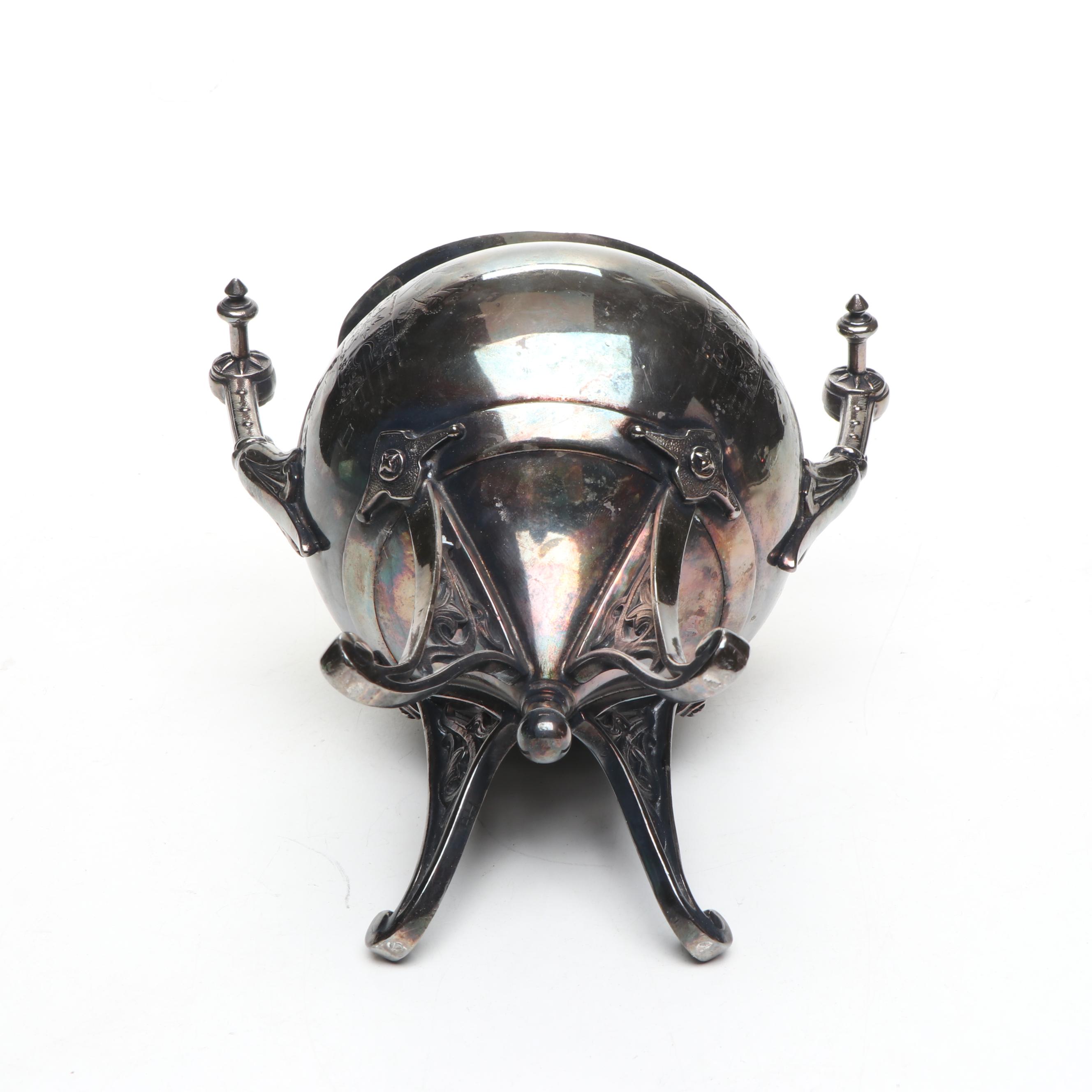 Meriden Britannia Co. Etched Silver Plate Teapots and Other Silver Plate Teaware