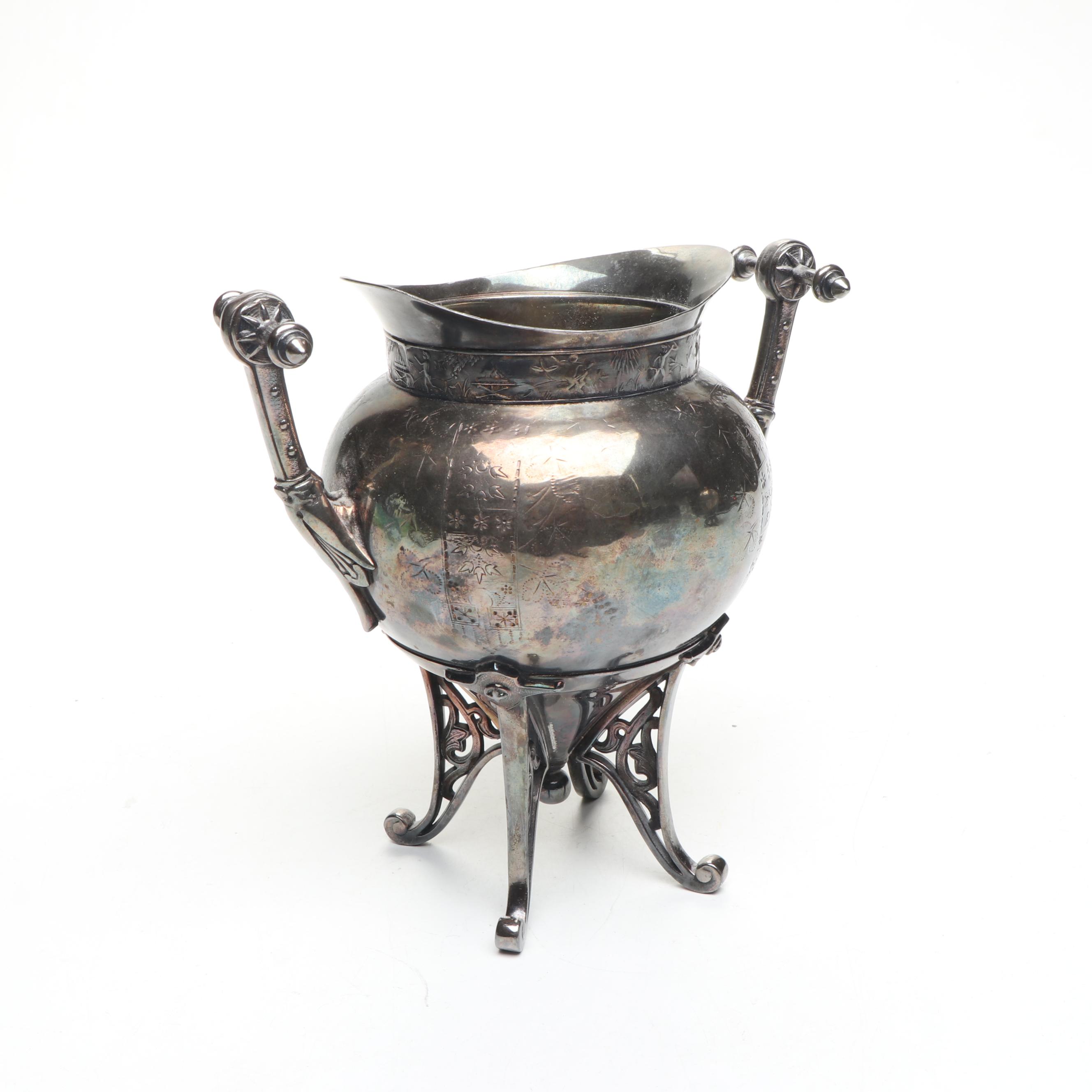 Meriden Britannia Co. Etched Silver Plate Teapots and Other Silver Plate Teaware