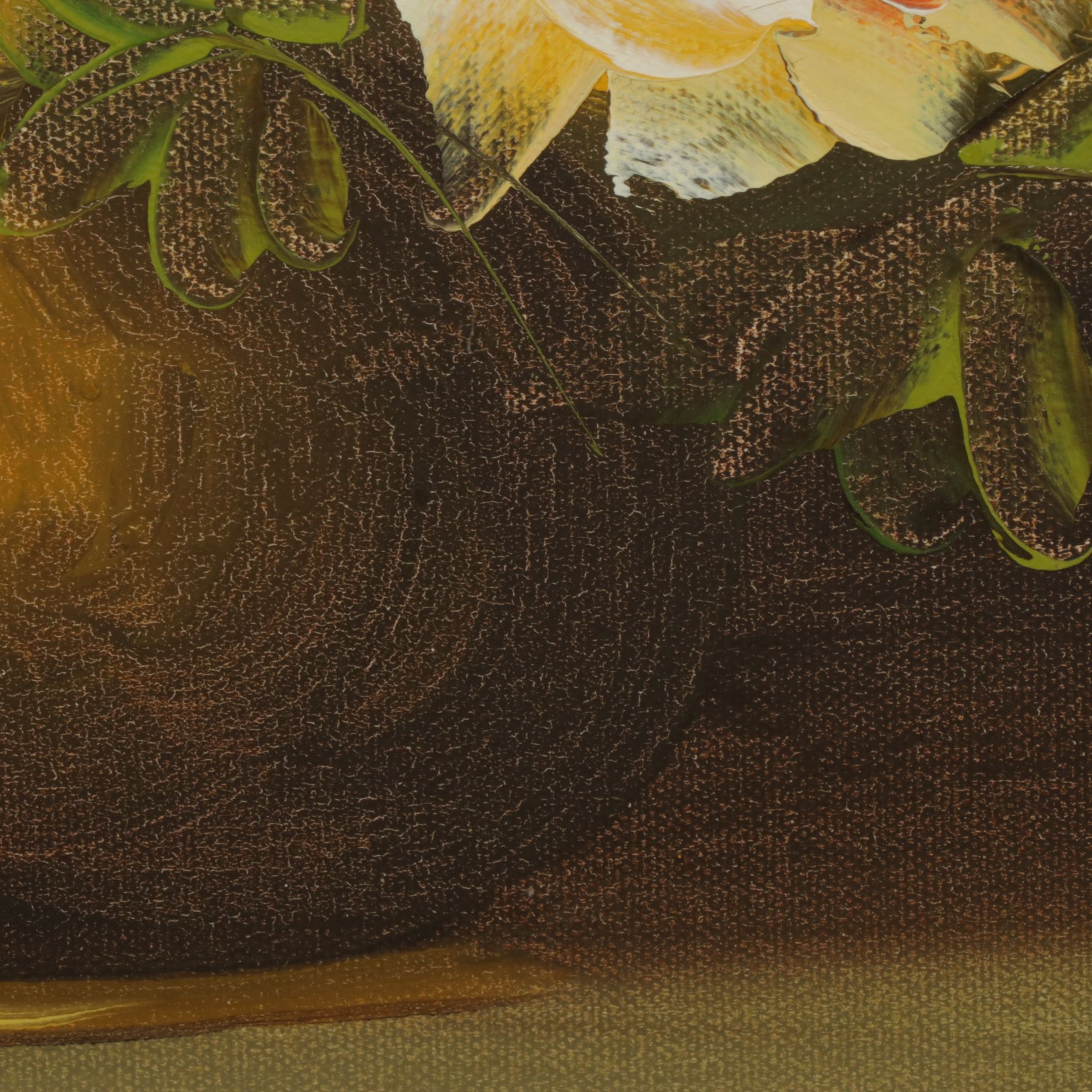 Irene Cox Still Life Oil Painting of Yellow Bouquet of Roses in a Vase