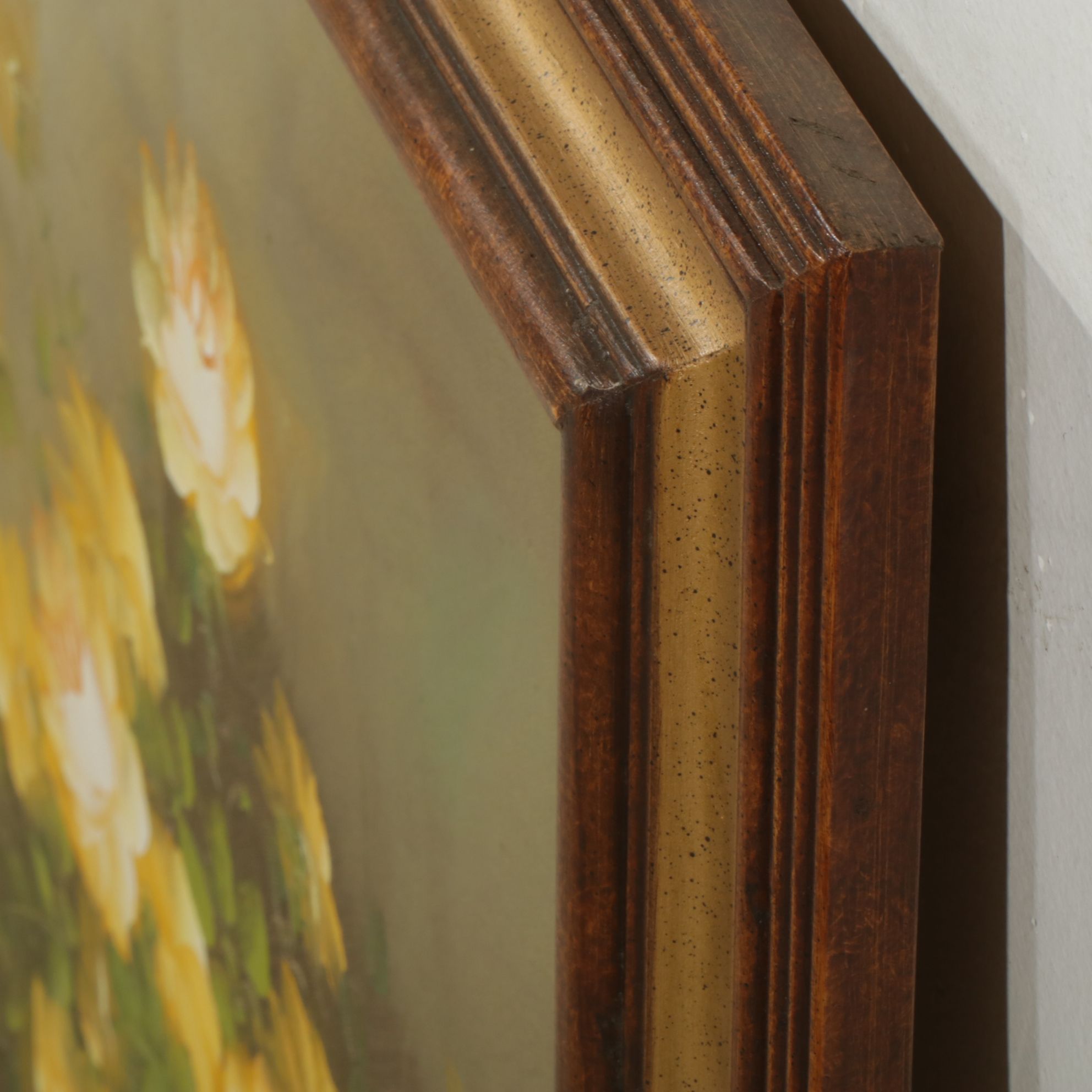 Irene Cox Still Life Oil Painting of Yellow Bouquet of Roses in a Vase