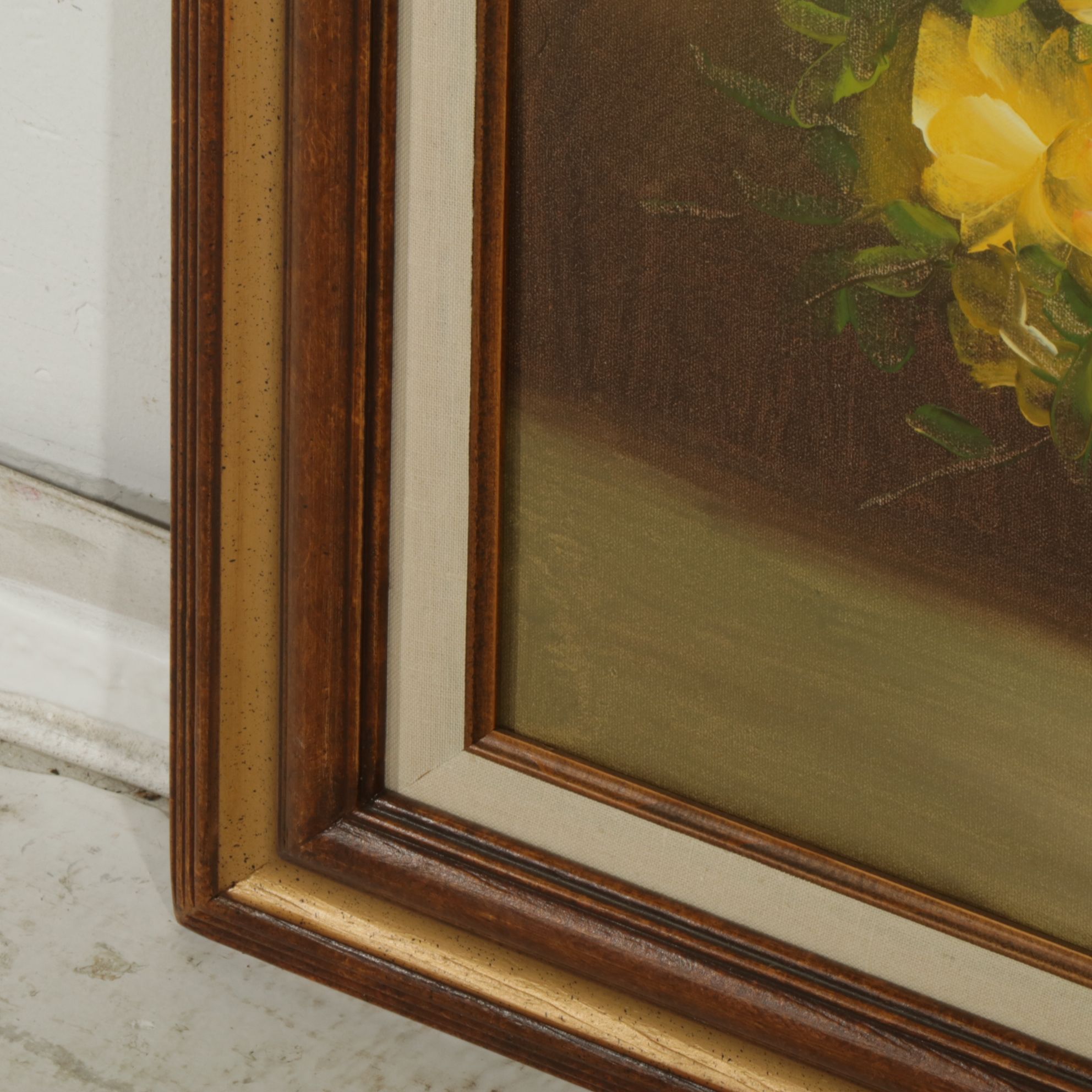 Irene Cox Still Life Oil Painting of Yellow Bouquet of Roses in a Vase